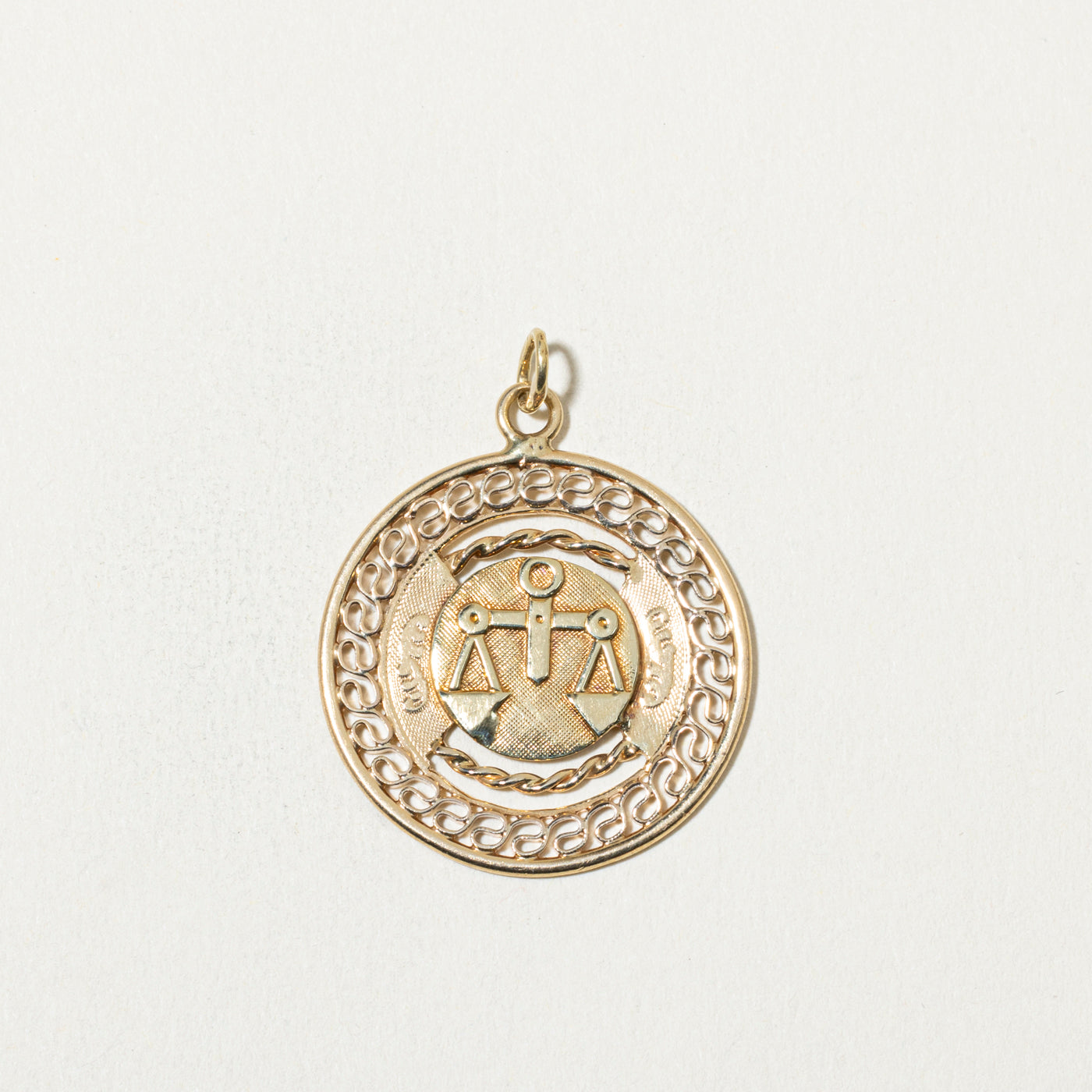 14k Libra Zodiac Pendant