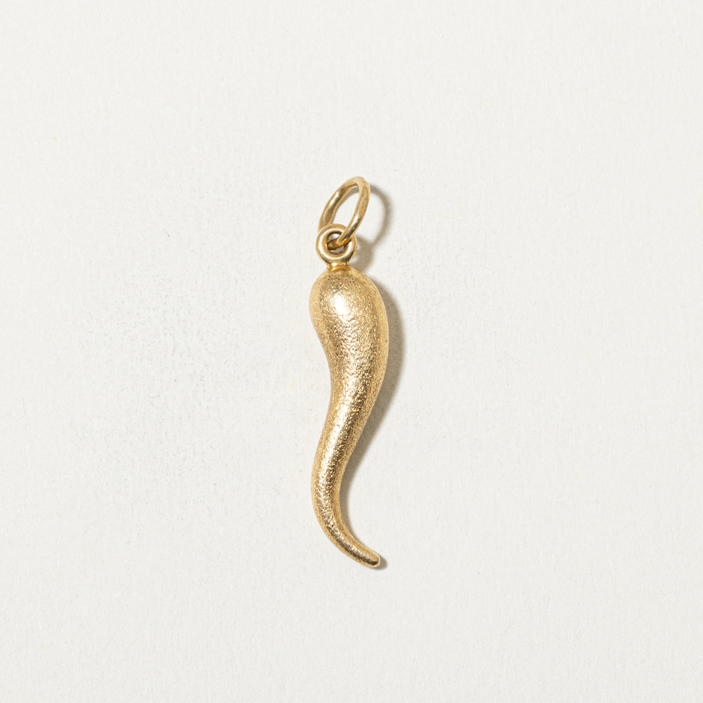 18k Cornicello Textured Charm