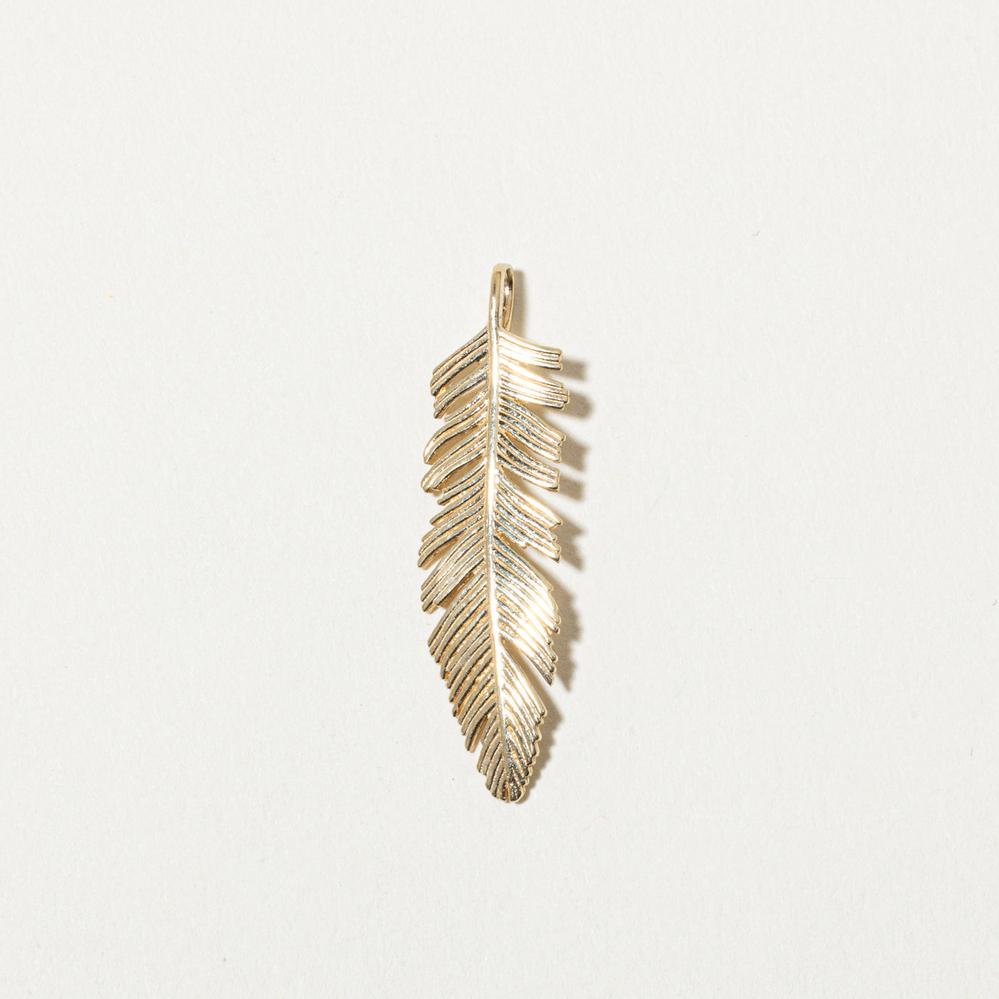 10k Feather Pendant
