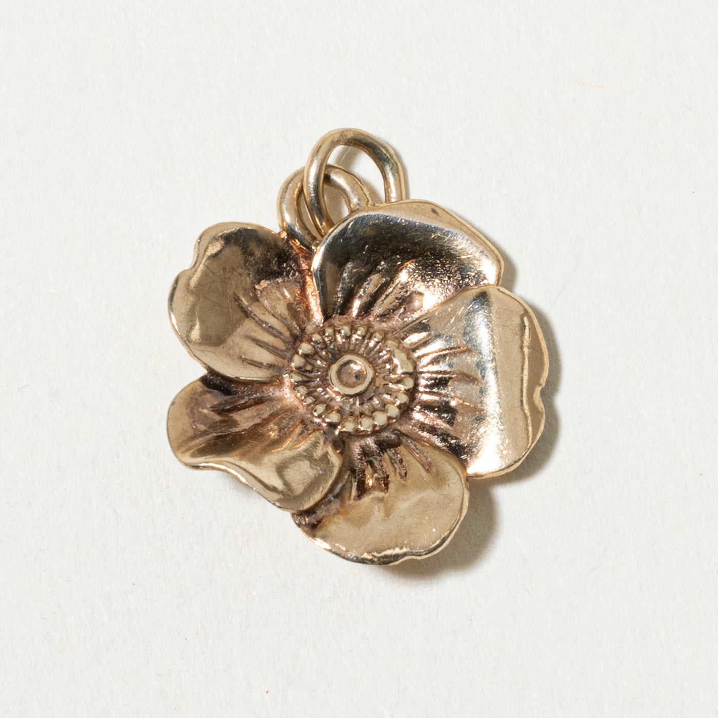 10k Alberta Wild Rose Flower Charm