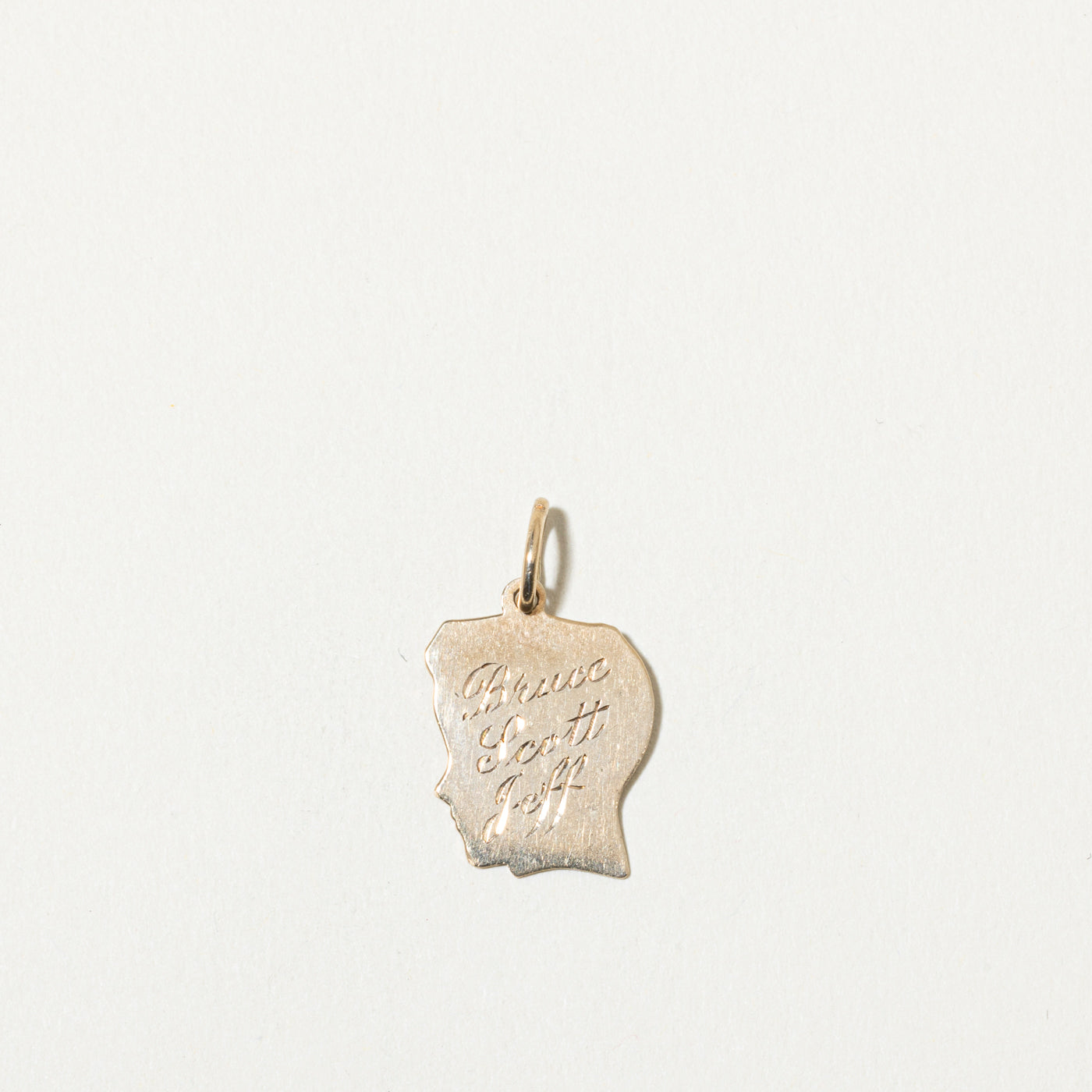 10k Engraved Facial Profile Pendant