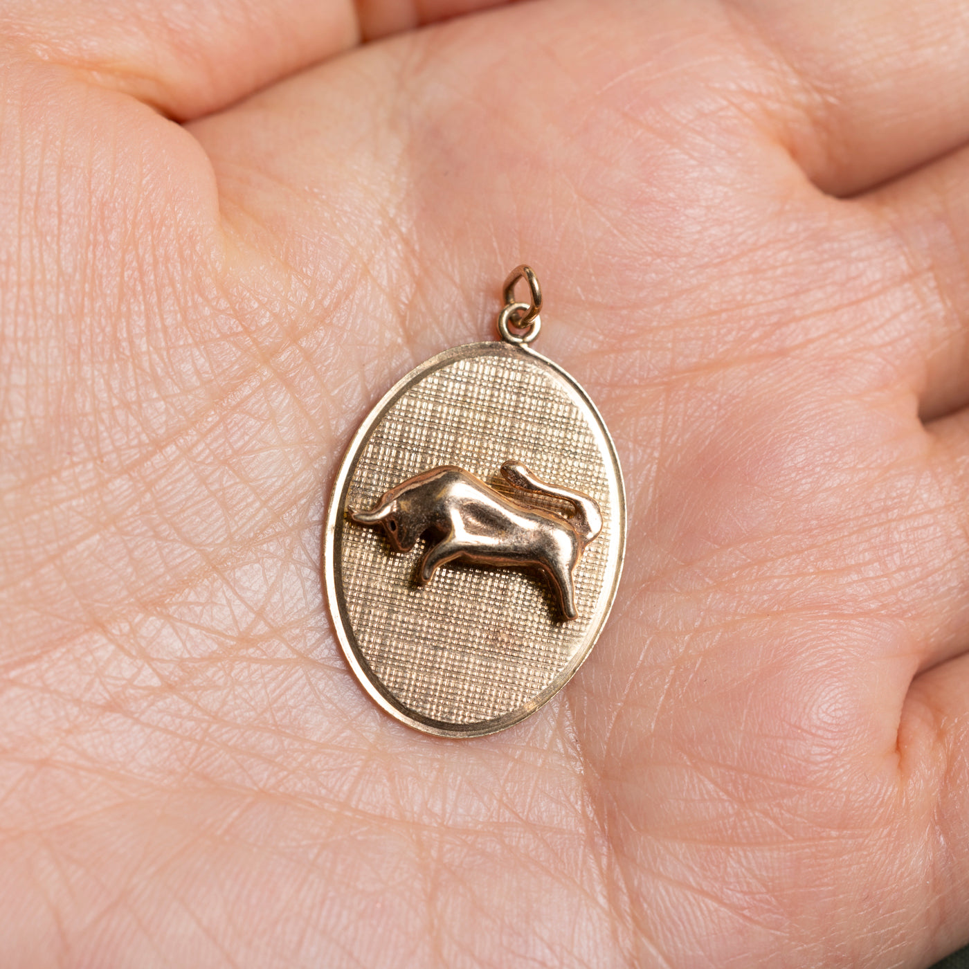 14k Taurus Zodiac Pendant