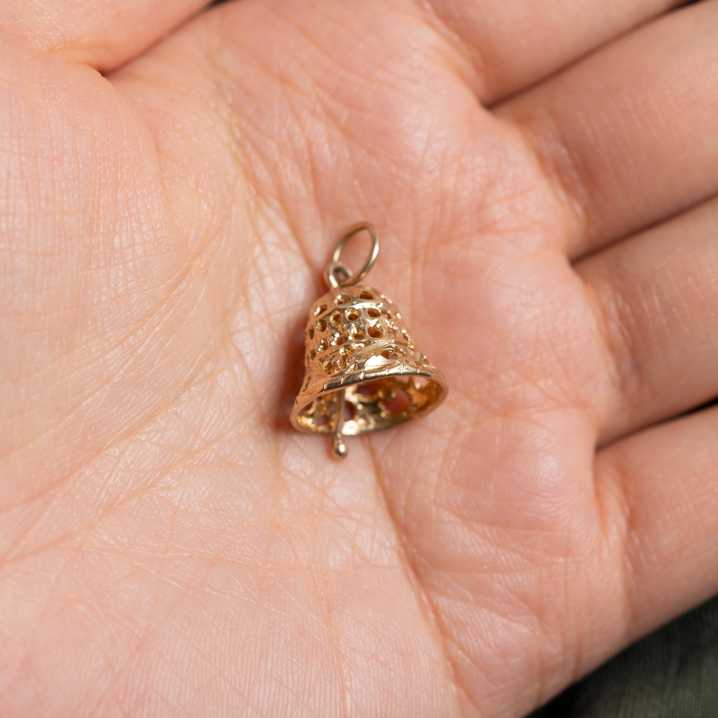 10k Openwork Bell Charm