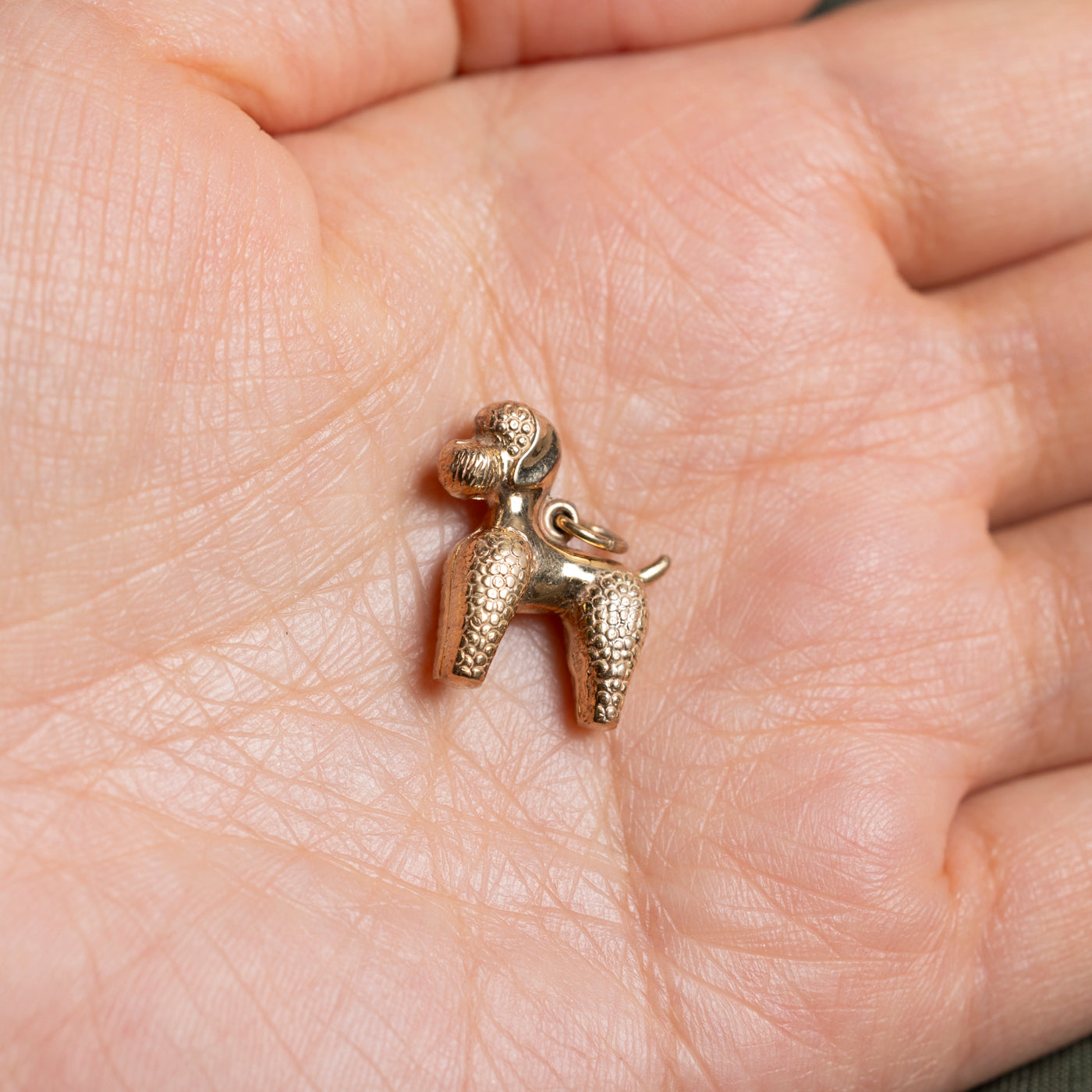 10k Textured Poodle Charm