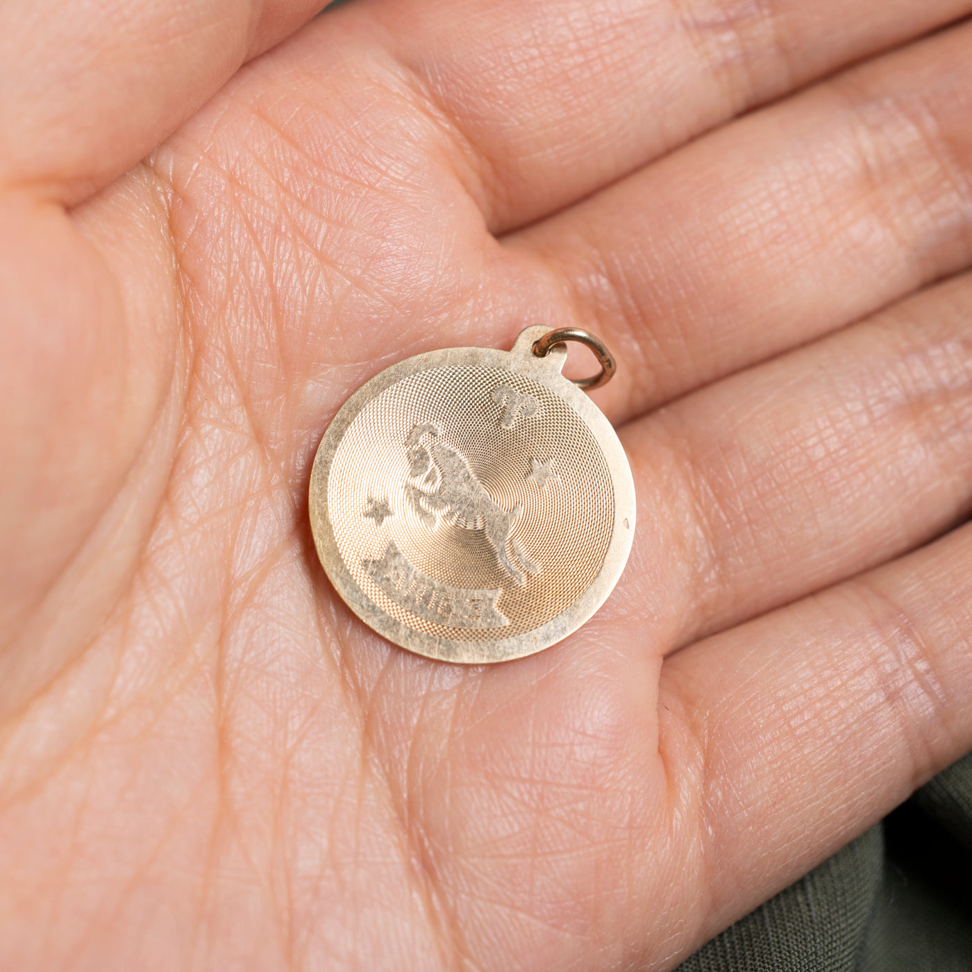 10k Aries Zodiac Pendant