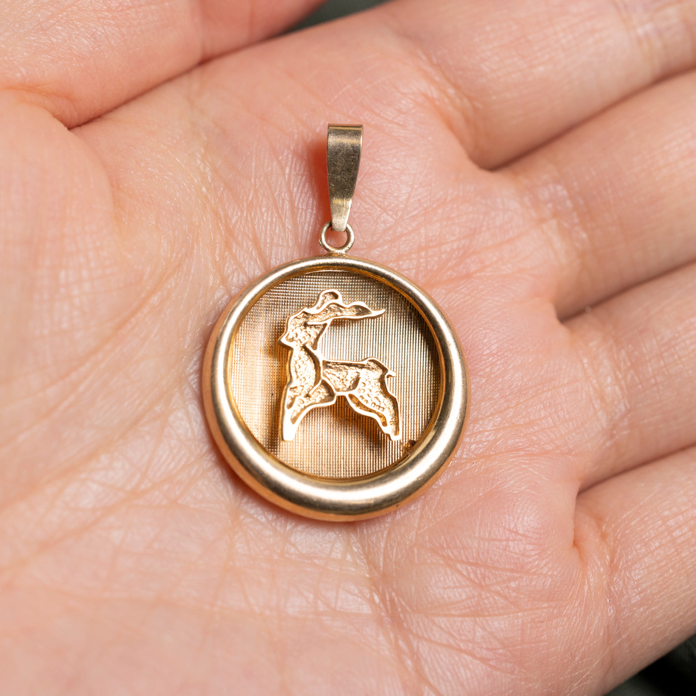 10k Capricorn Zodiac Pendant