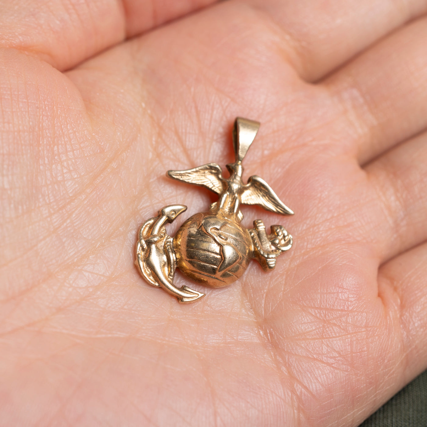 10k US Marine Corps Emblem Pendant