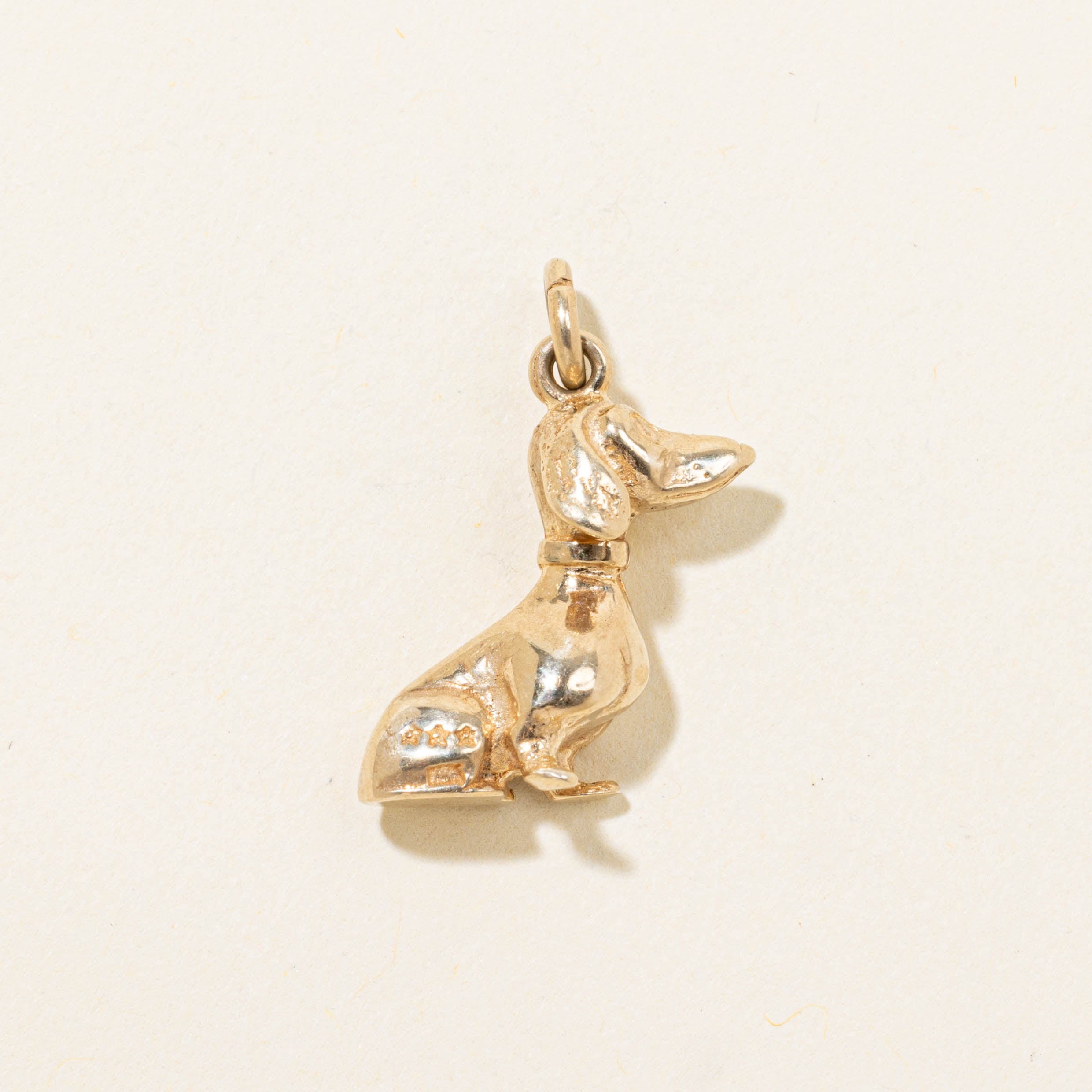 14k Dachshund Dog Pendant