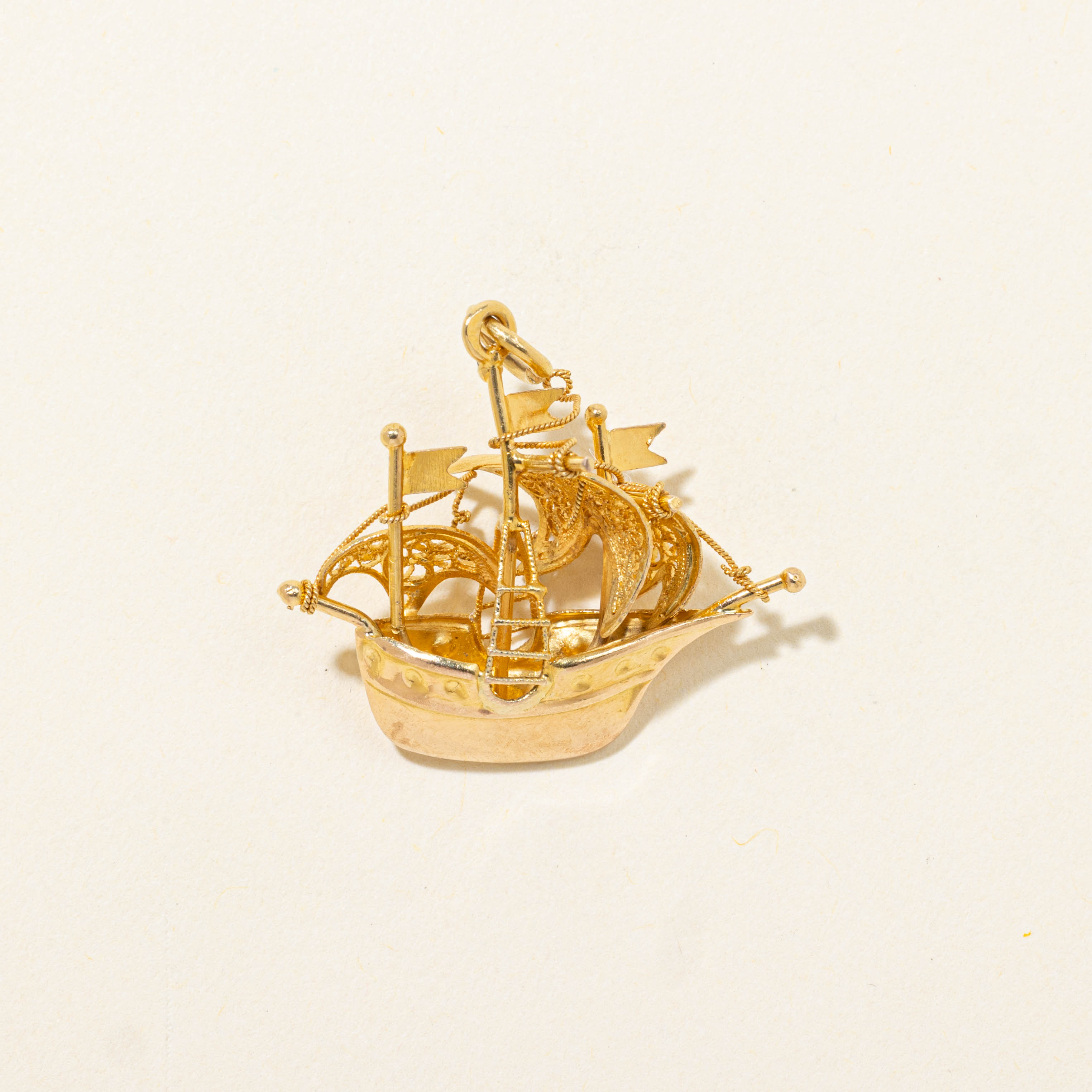 Vintage Portuguese 19k Nautical Ship Charm