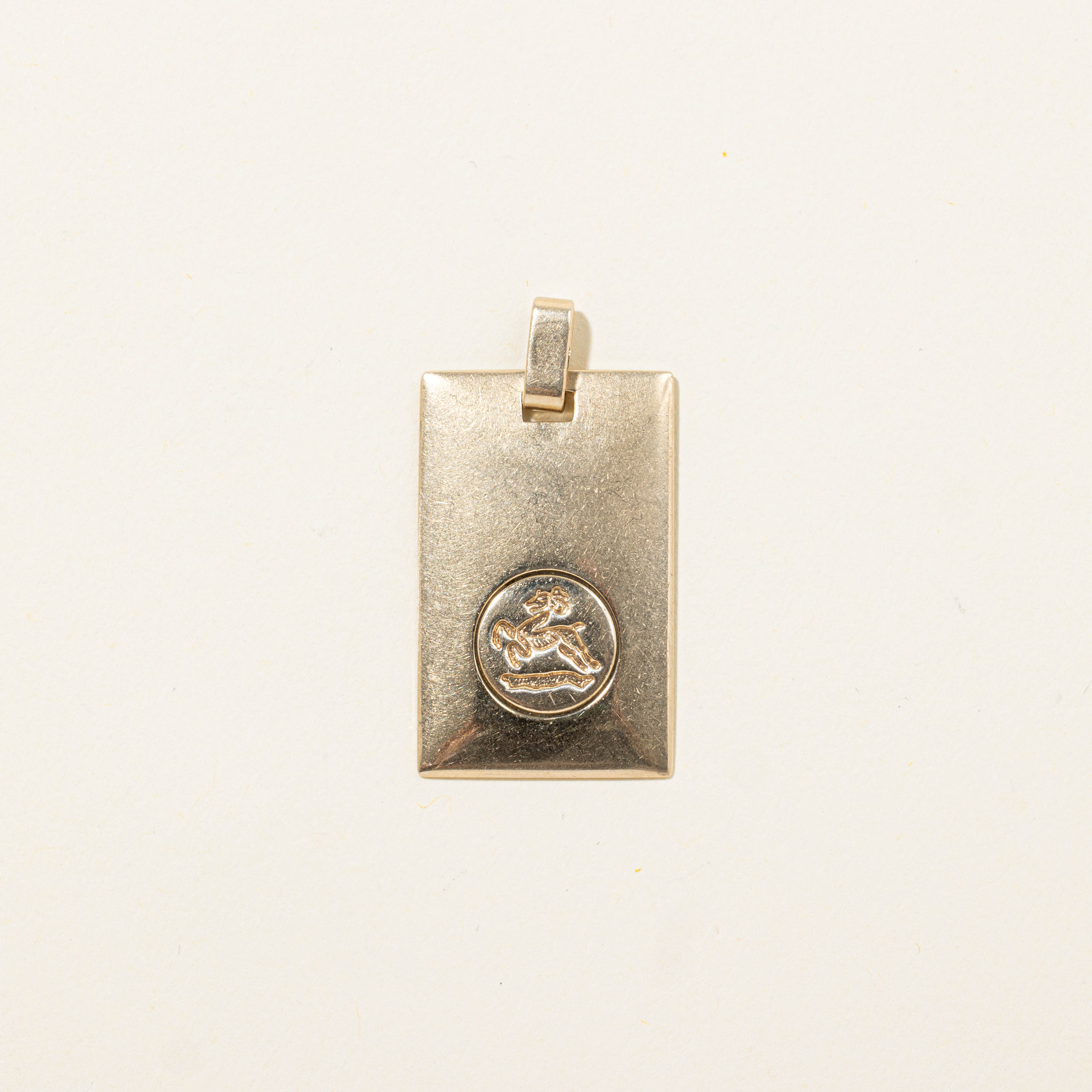 10k Aries Zodiac Tag Pendant