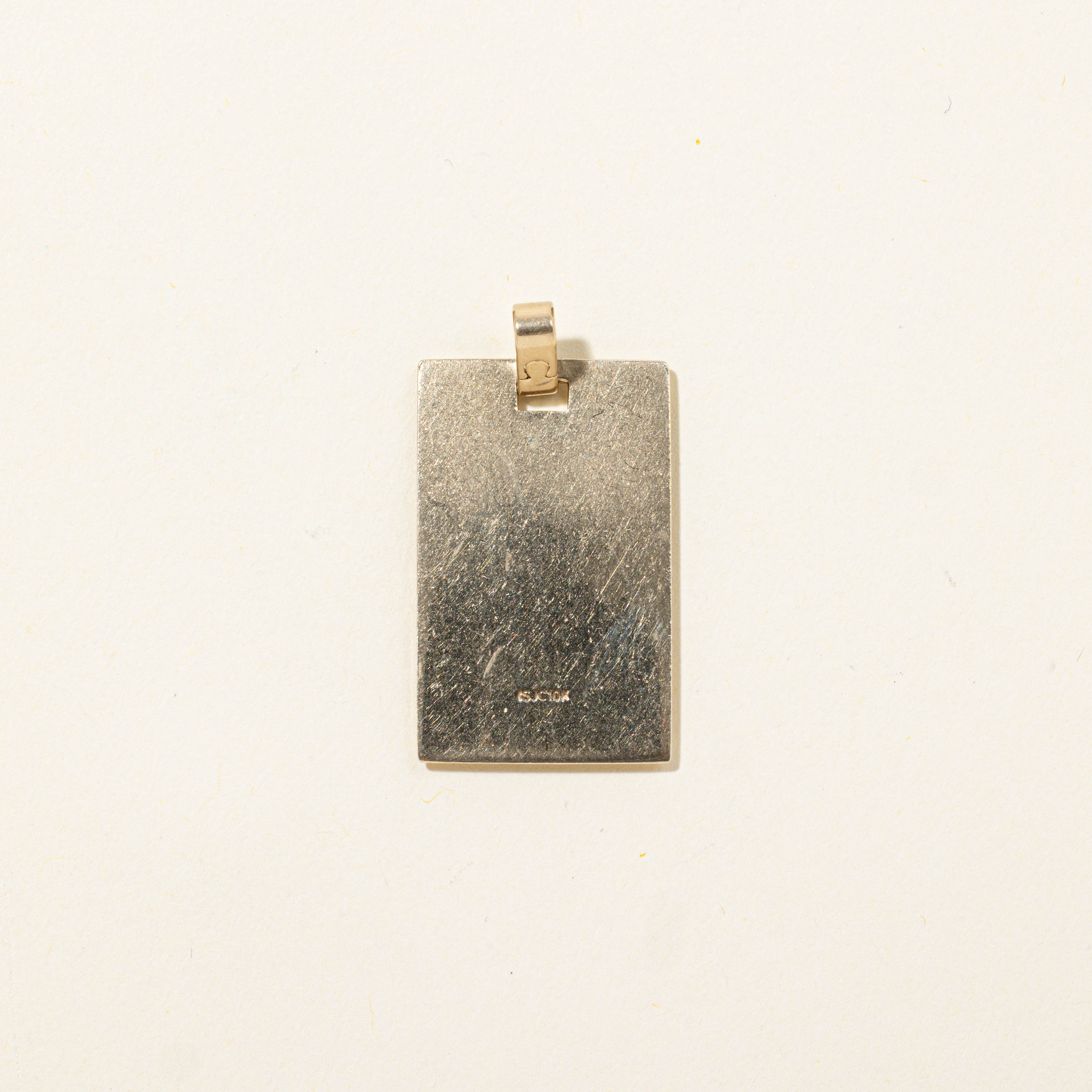 10k Aries Zodiac Tag Pendant