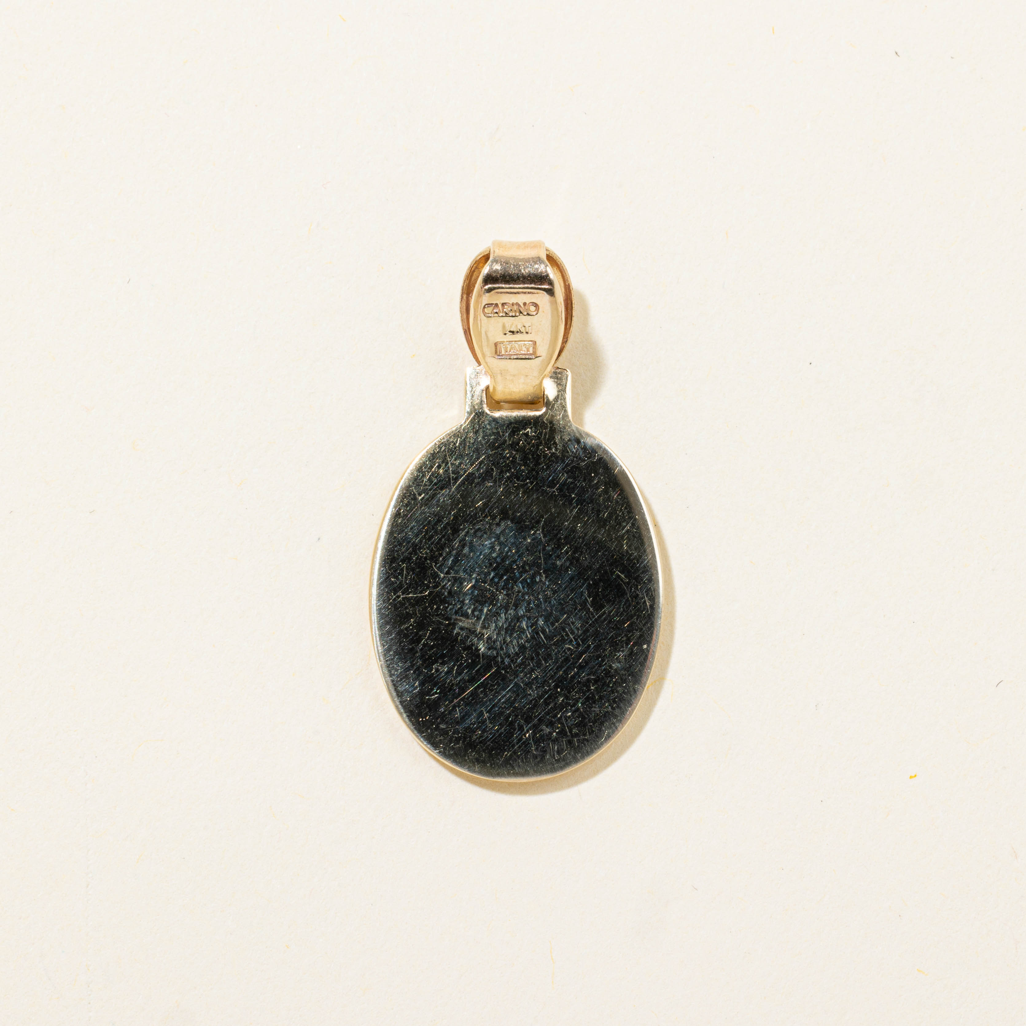 14k Cherub Embossed Pendant