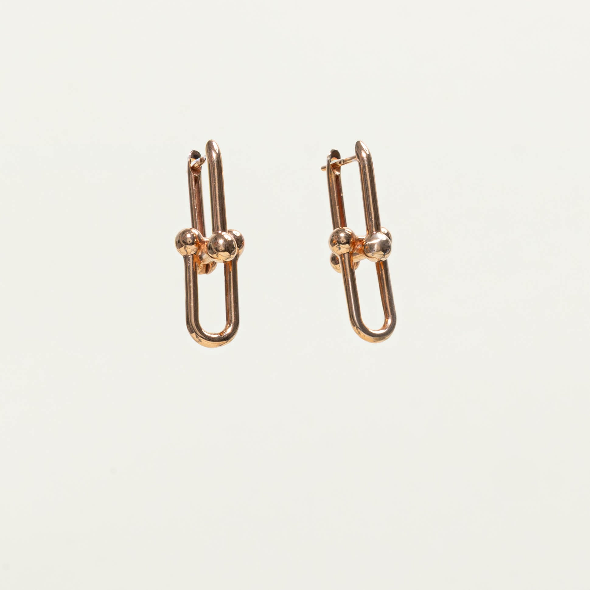 18k Yellow Gold Paperclip Earrings