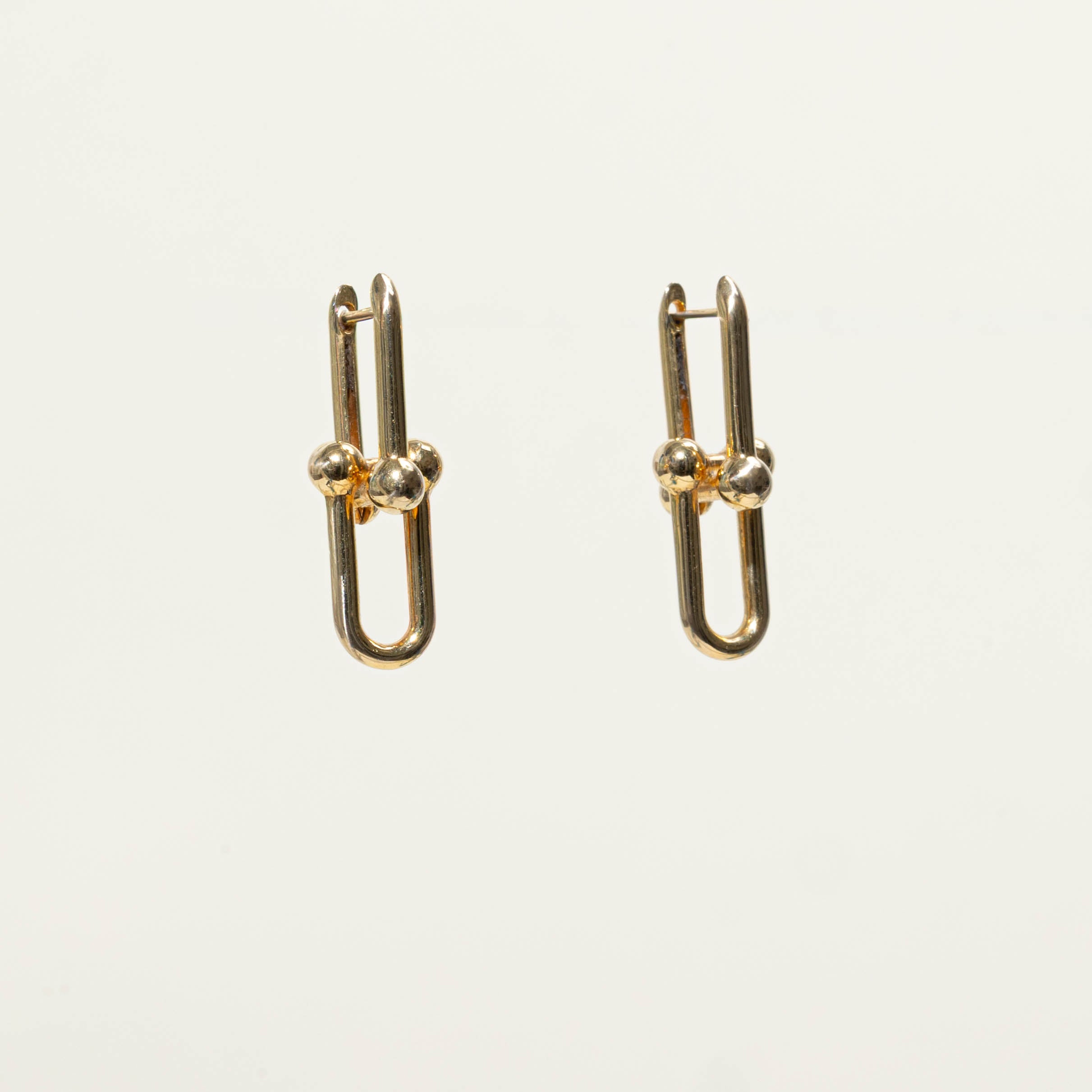 18k Yellow Gold Paperclip Earrings