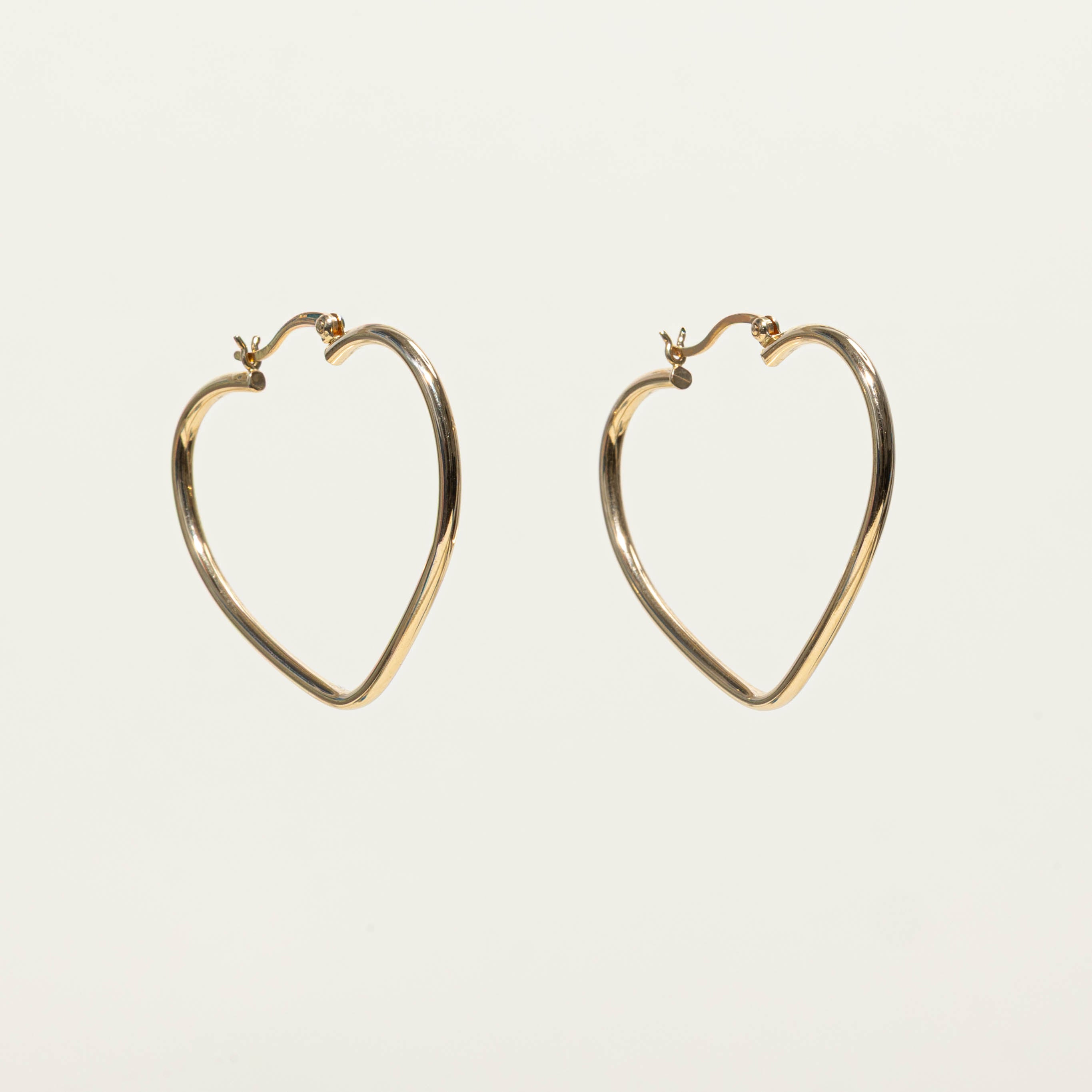 14k Heart Shaped Hoop Earrings
