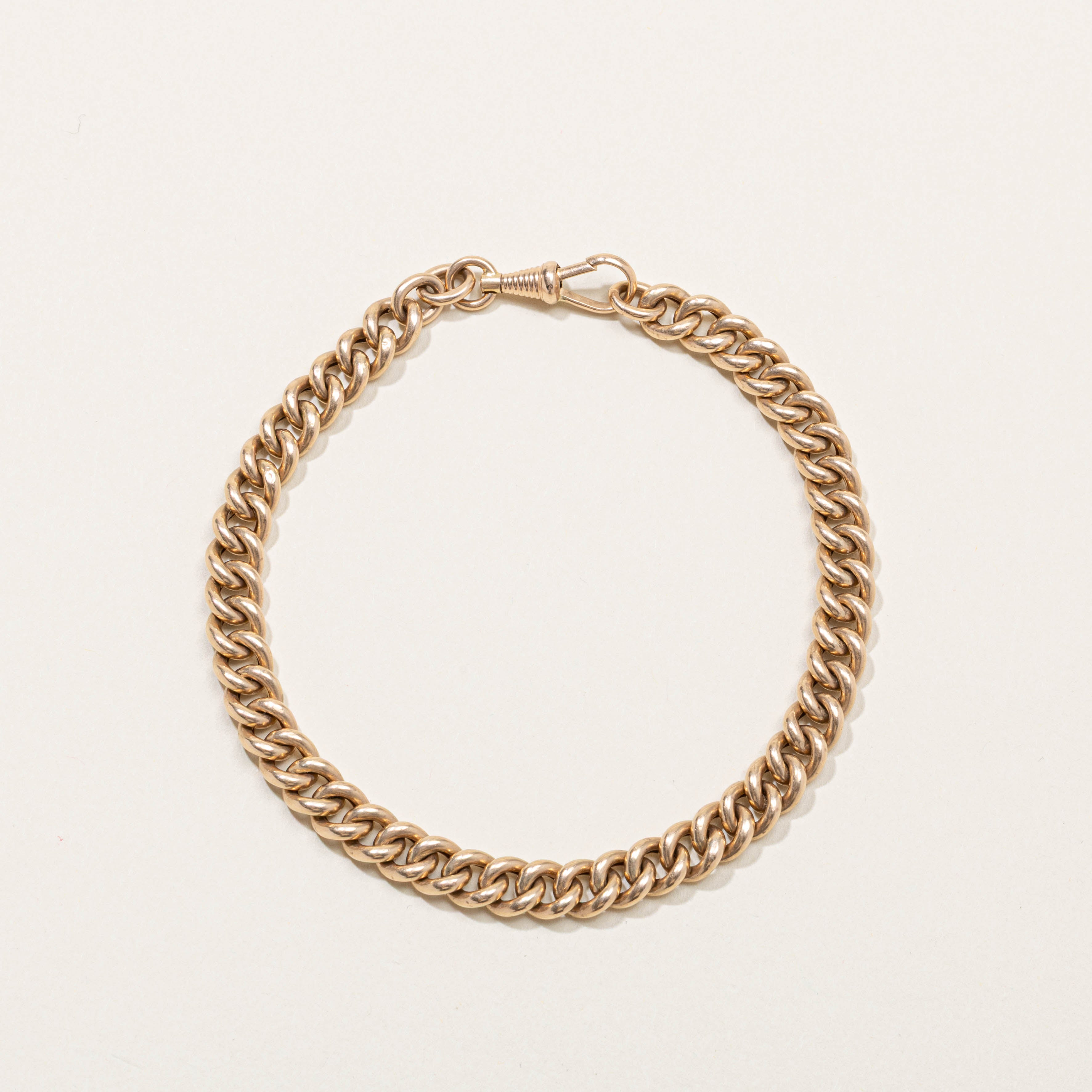 9k Curb Link Dog Clip Watch Chain | 9.25"