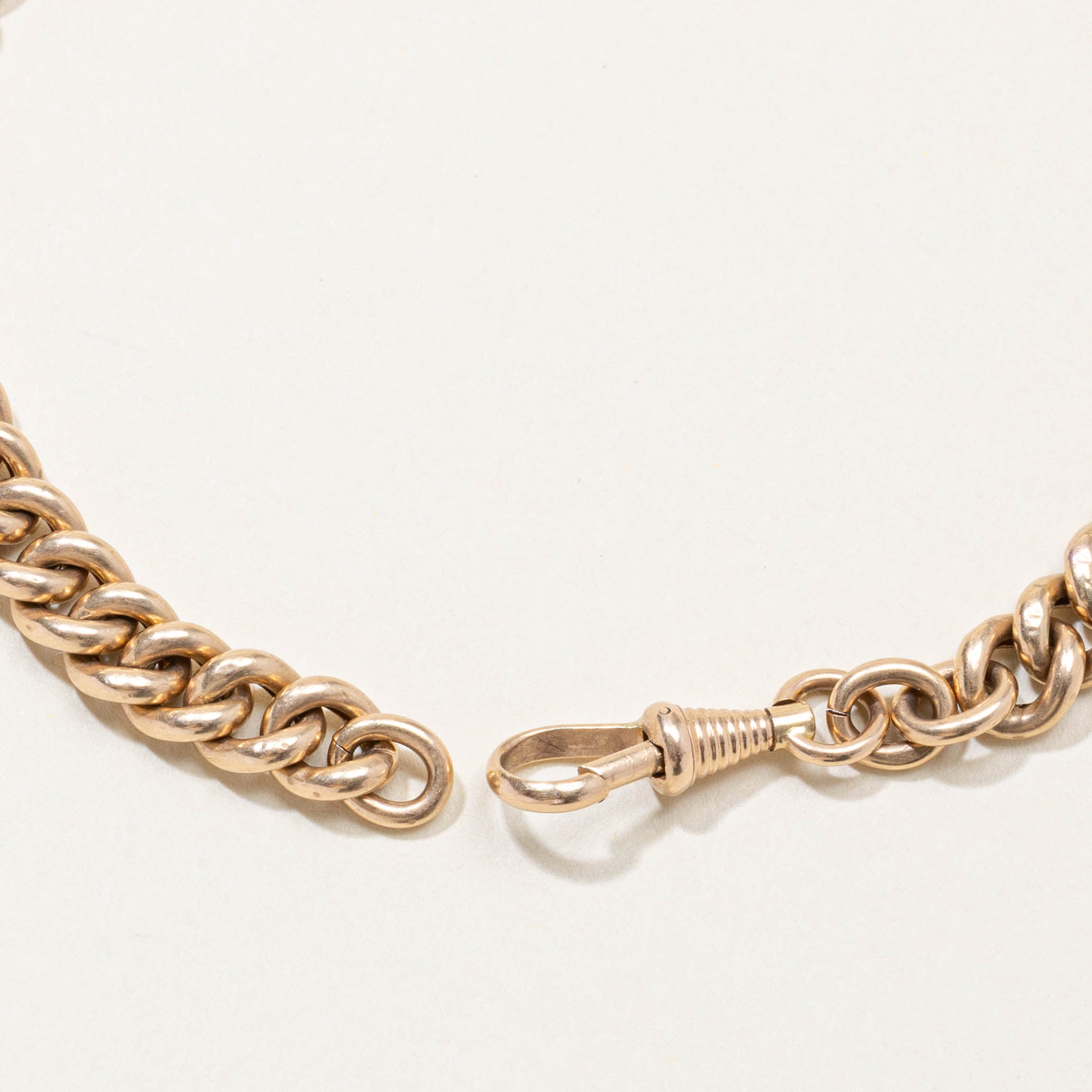 9k Curb Link Dog Clip Watch Chain | 9.25"
