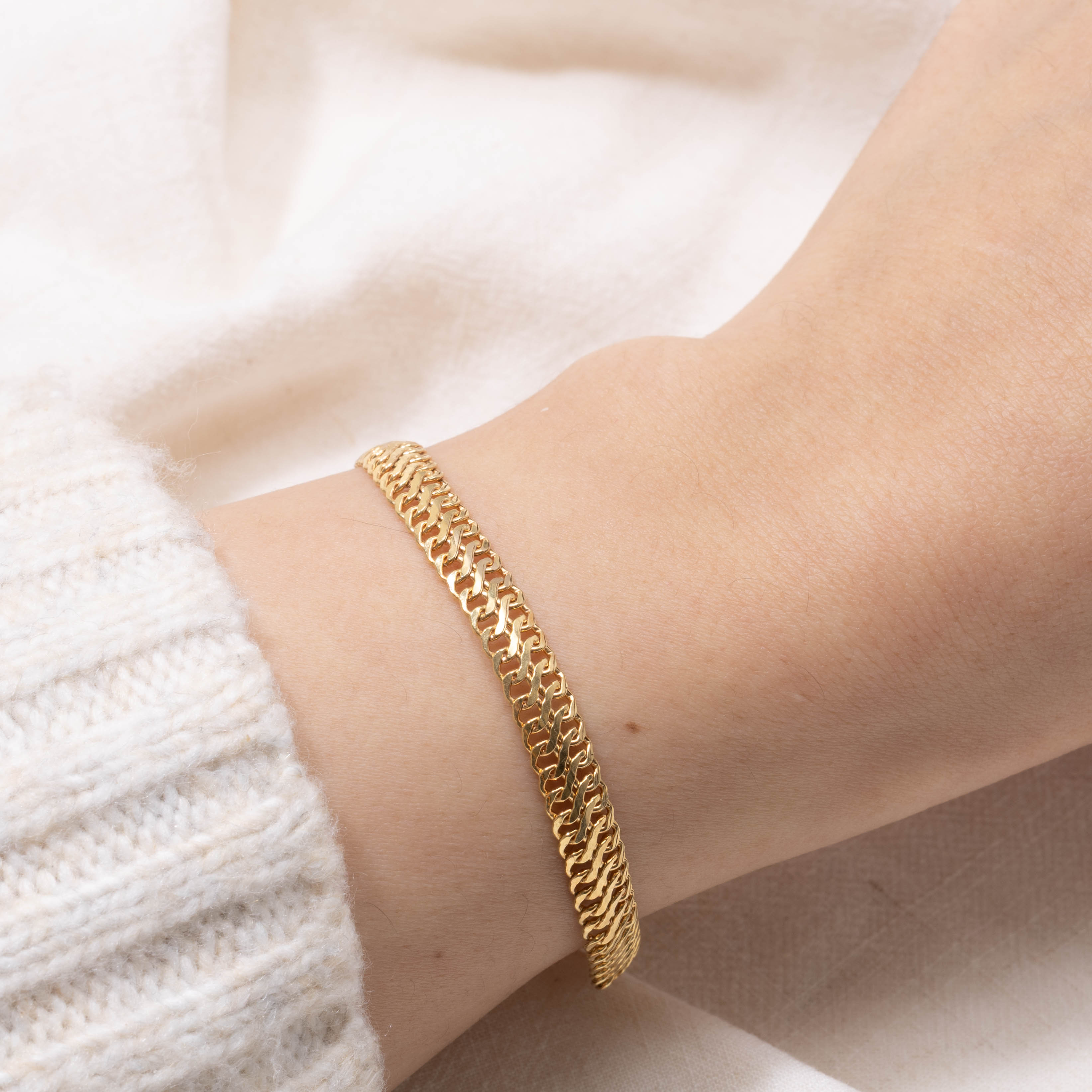 Italian 14k Double Link Chain Bracelet