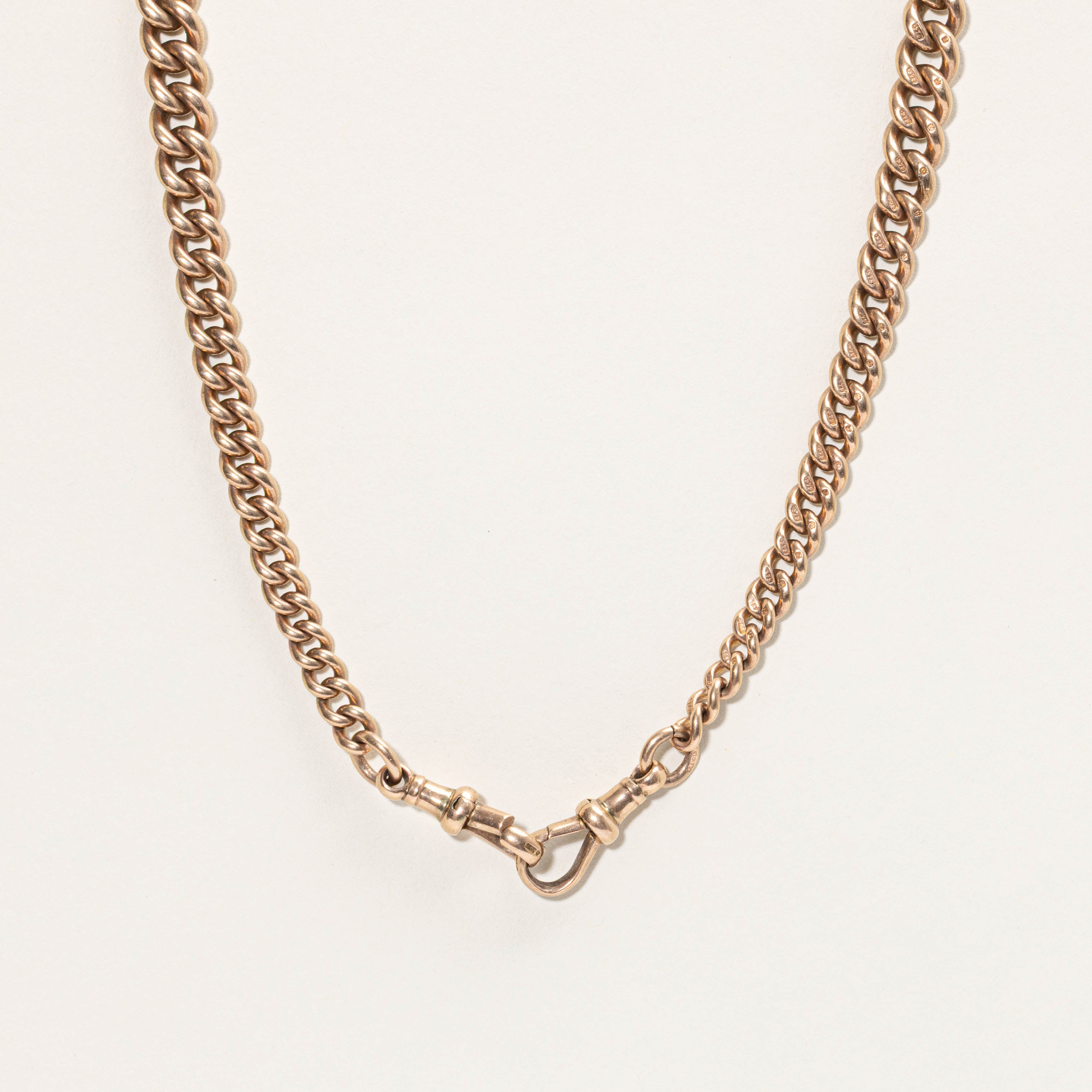 1914 Birmingham 9k Rose Gold Watch Chain | 16"