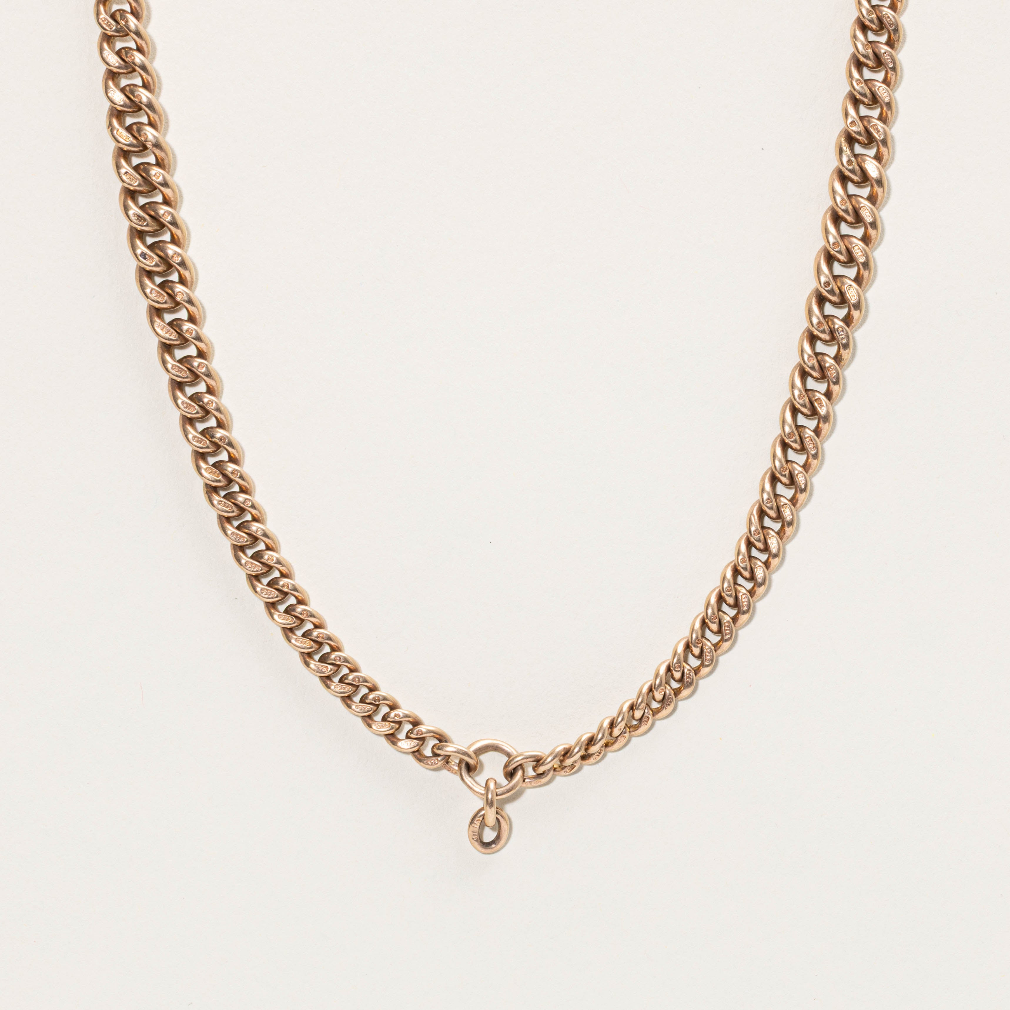 1914 Birmingham 9k Rose Gold Watch Chain | 16"