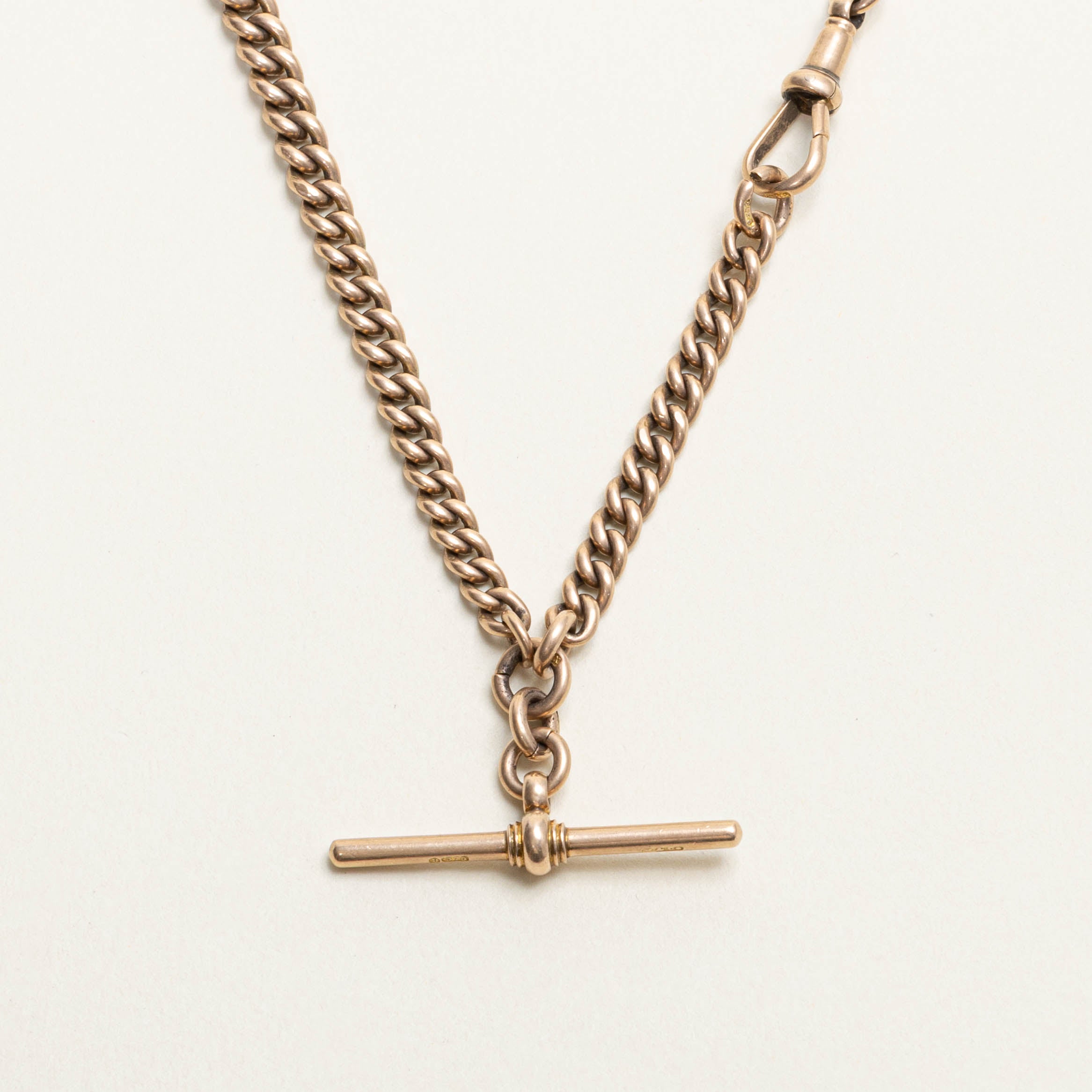 1897 Birmingham 9k T-Bar Watch Chain | 15"