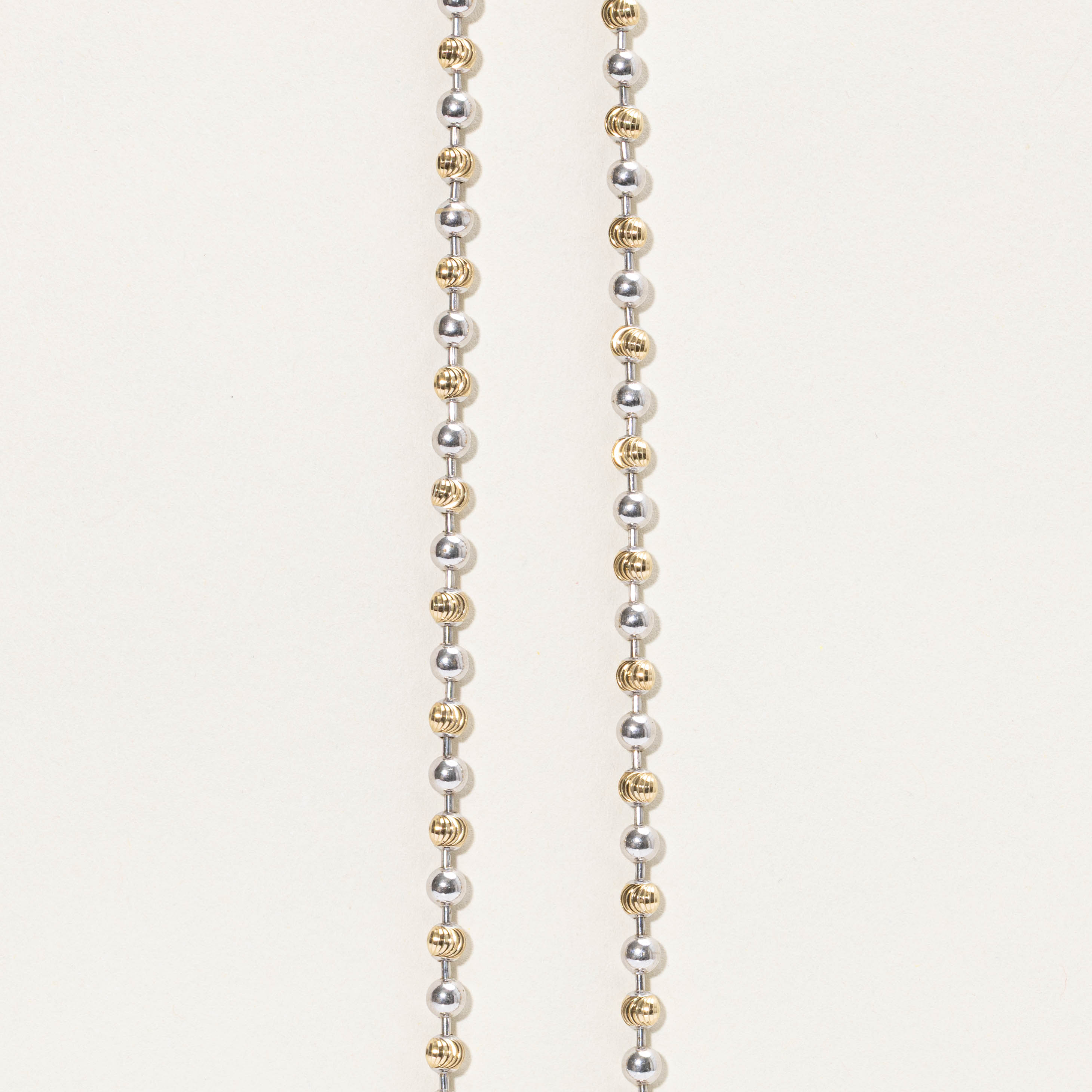 10k Two Tone Gold Bead Chain | 3.75mm | 26"