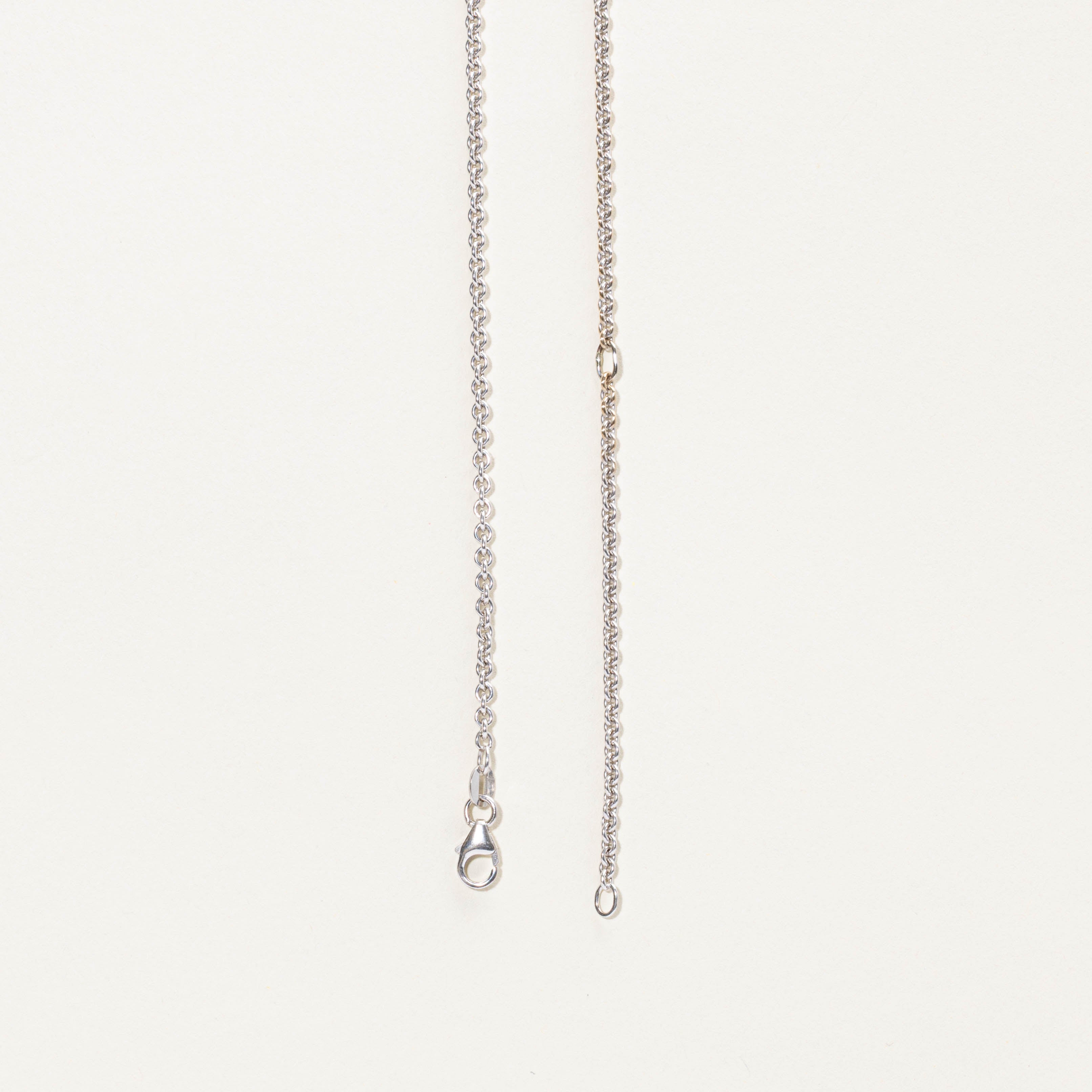 14k White Gold Cable Chain | 2.30mm | 19.5"