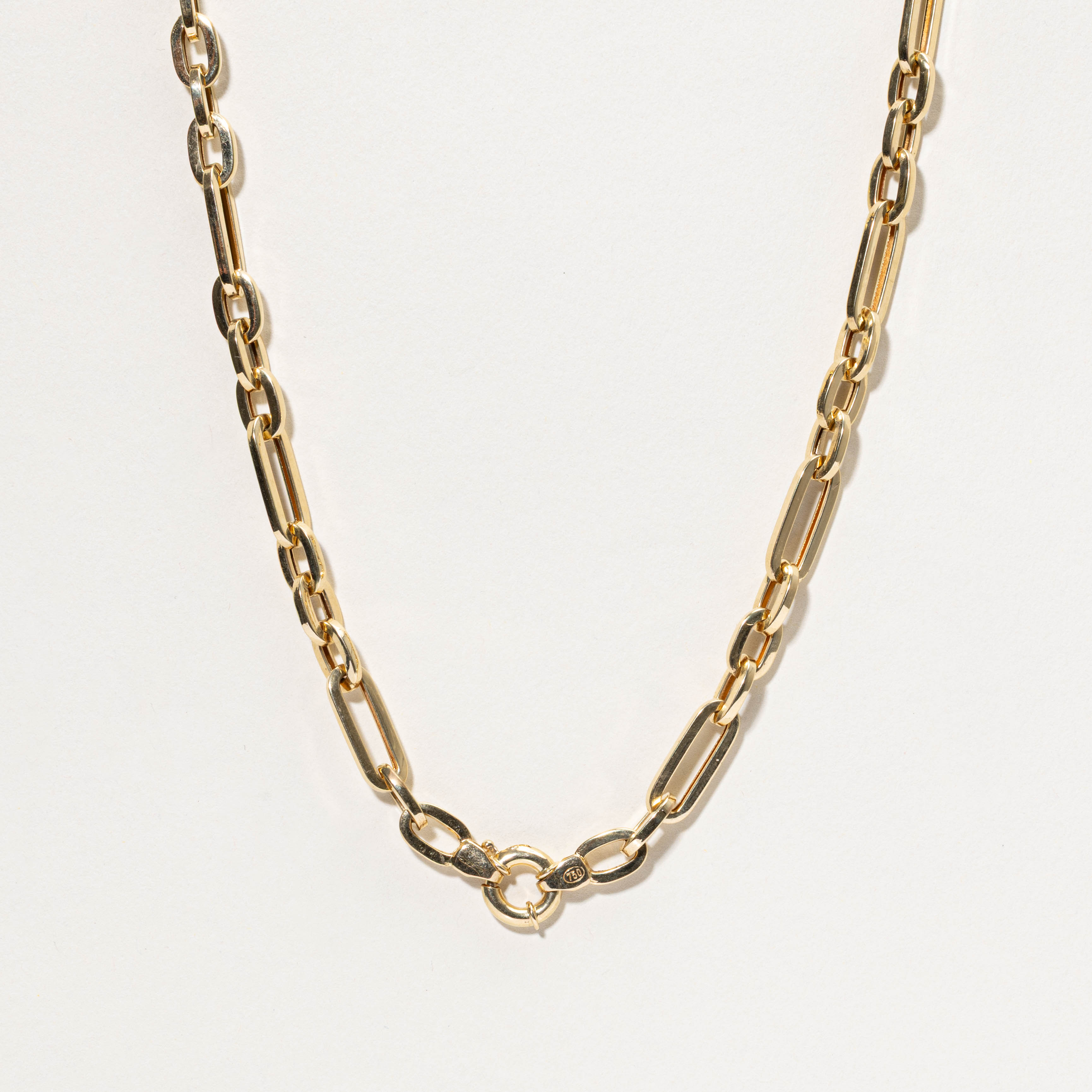 18k Trombone Link Chain | 6.50mm | 25"