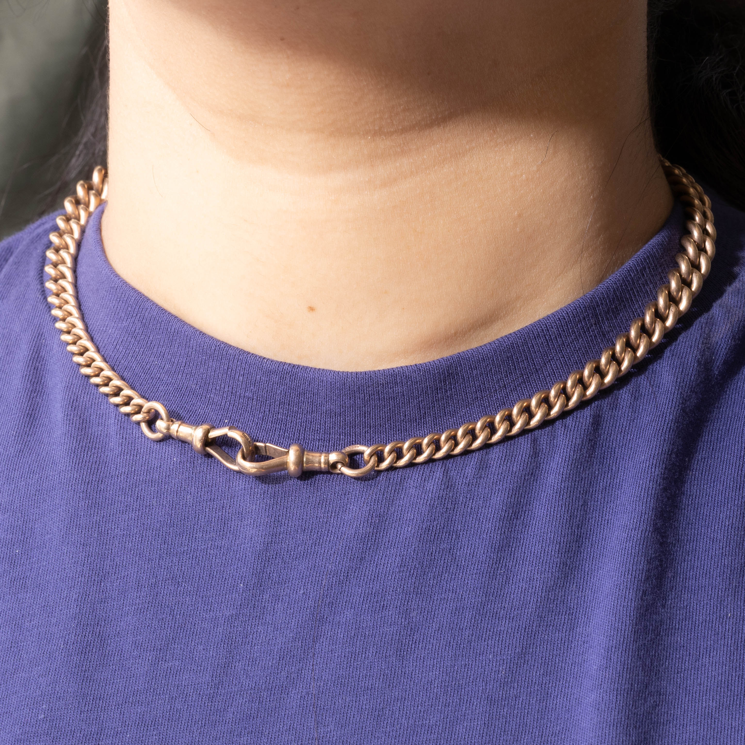 1914 Birmingham 9k Rose Gold Watch Chain | 16"