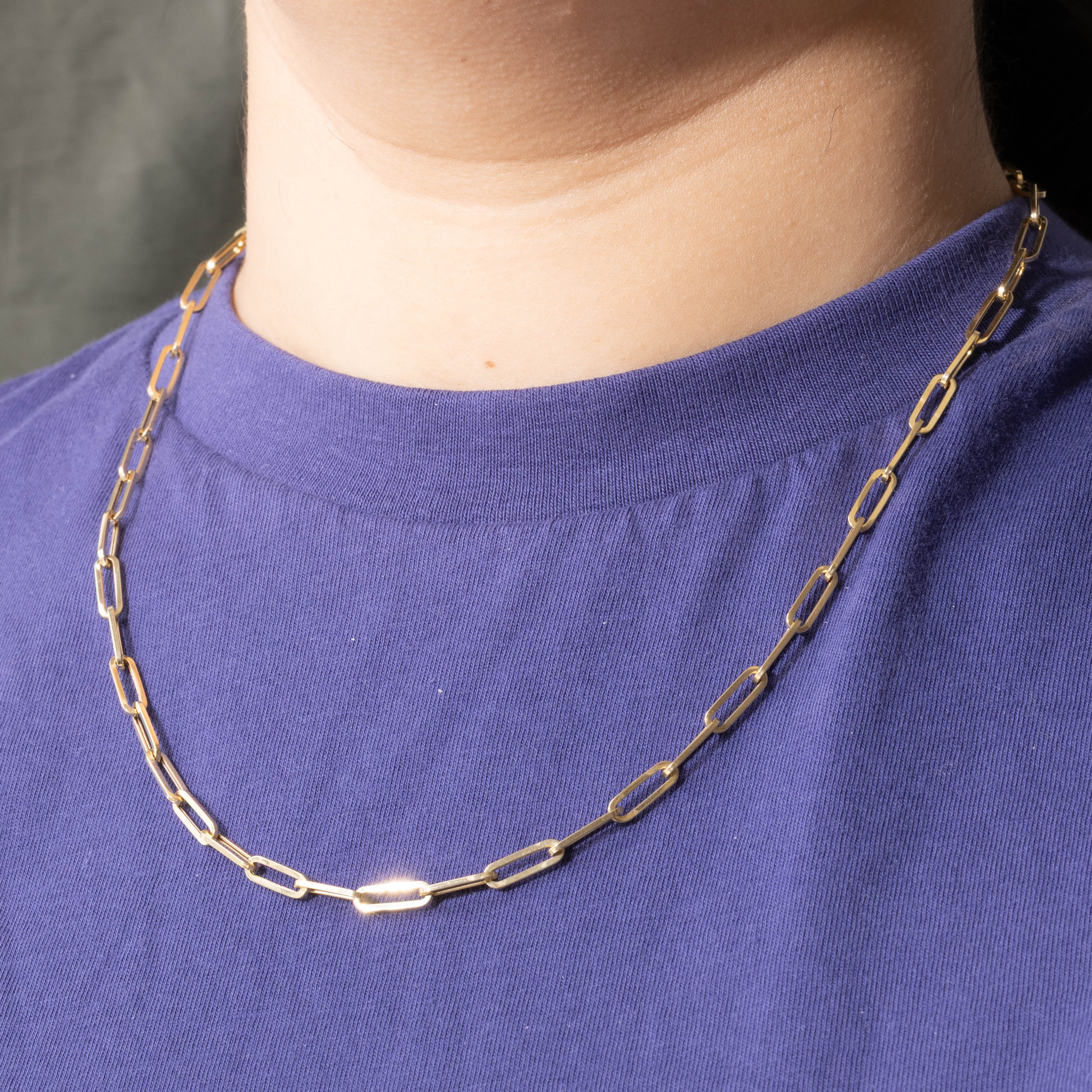 18k Paperclip Chain | 4mm | 19.5"