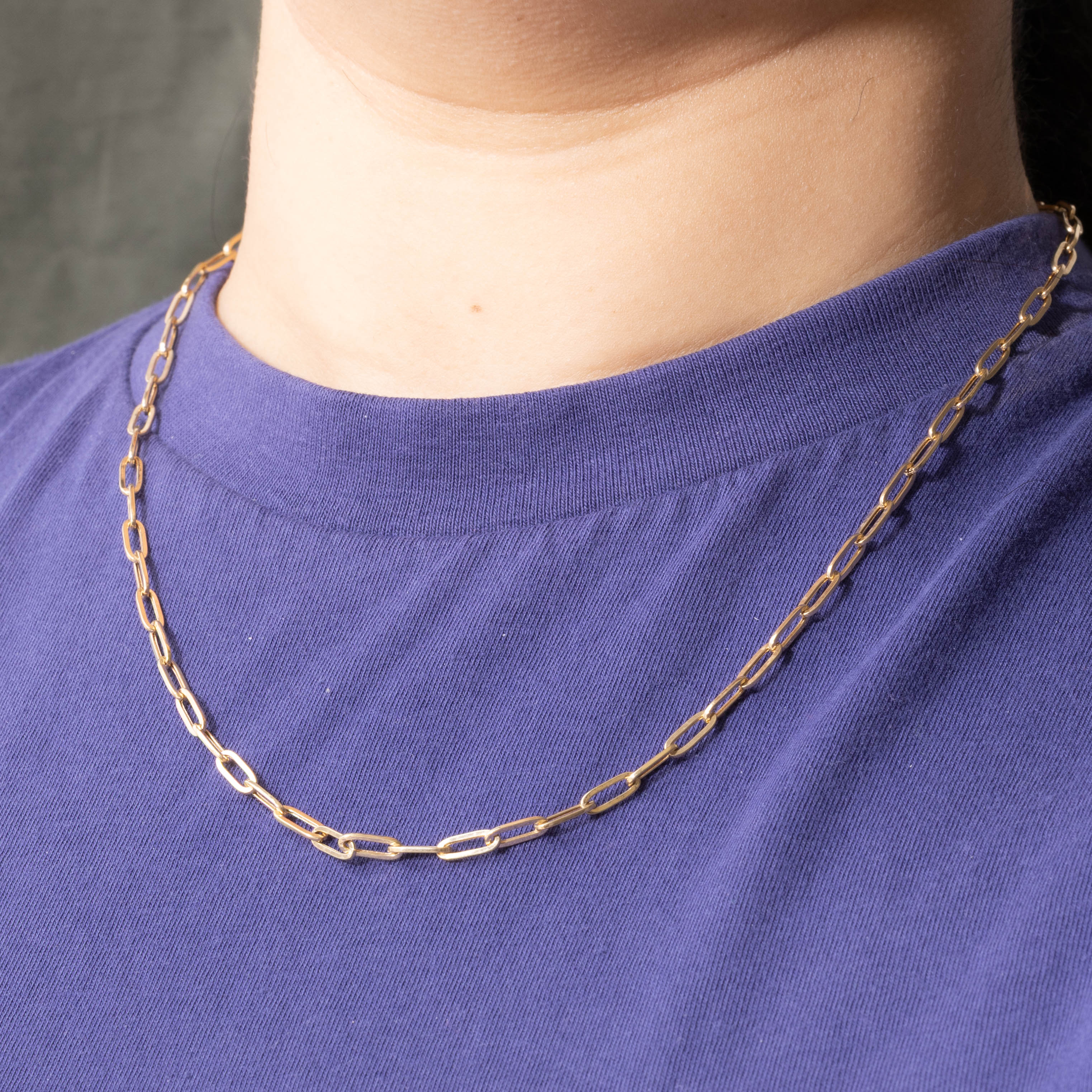 18k Paperclip Chain | 3.25mm | 19.5"