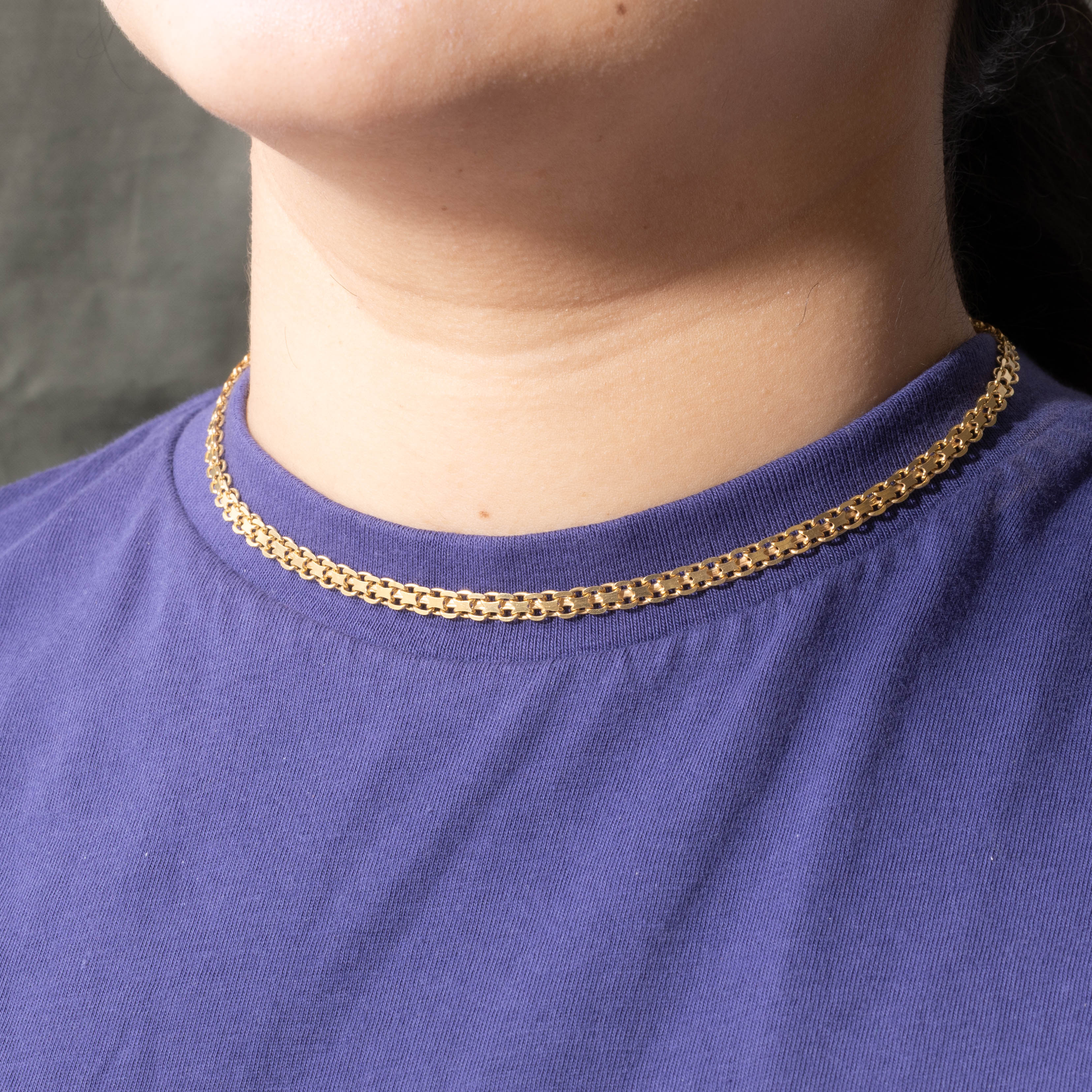 Italian 18k Bismarck Chain Necklace | 3.75mm | 14.5"