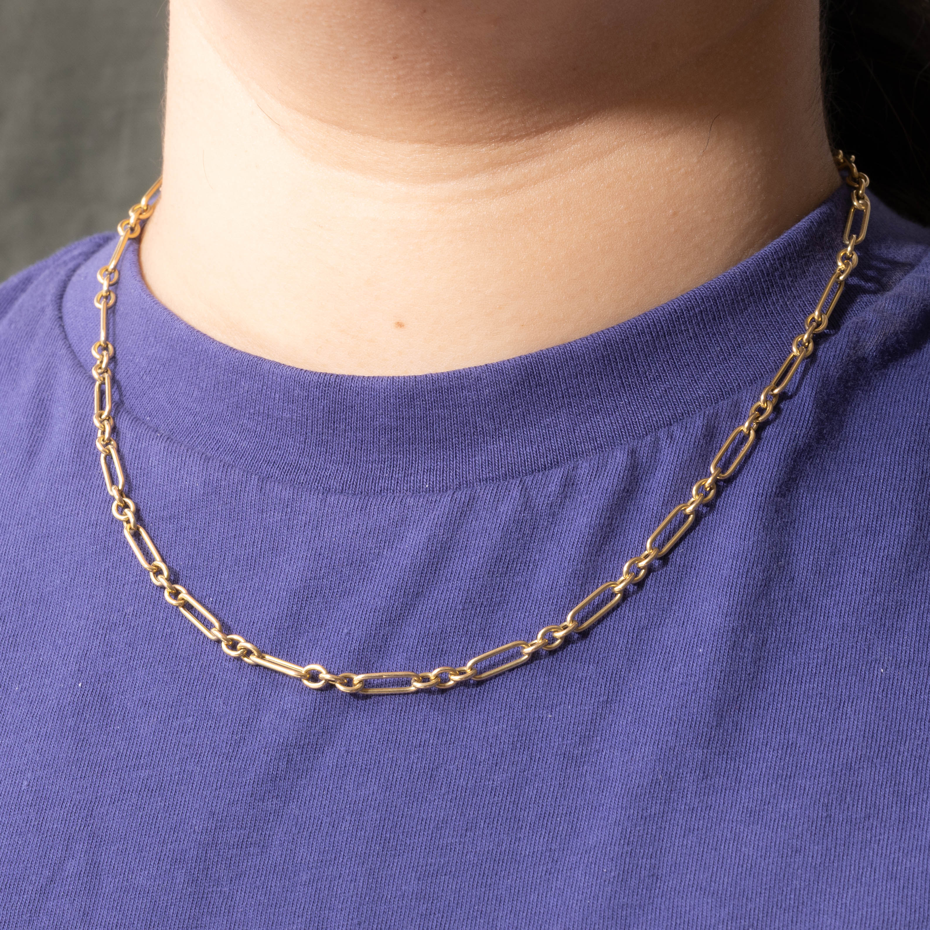 Italian 18k Trombone Chain | 18"