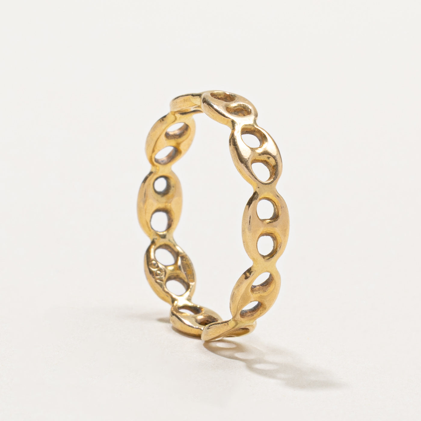Italian 18k Anchor Chain Ring | 4.25mm | SZ 8
