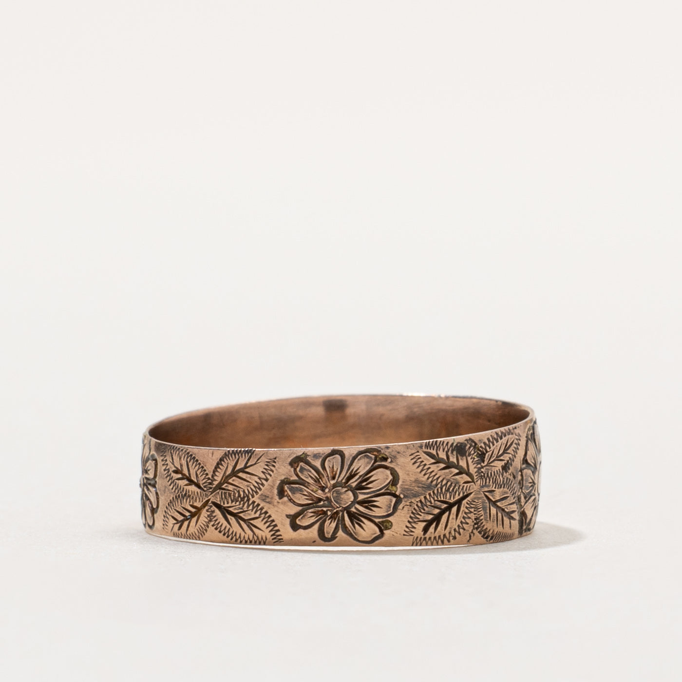 1937 Chester UK Floral Engraved Band | SZ 8