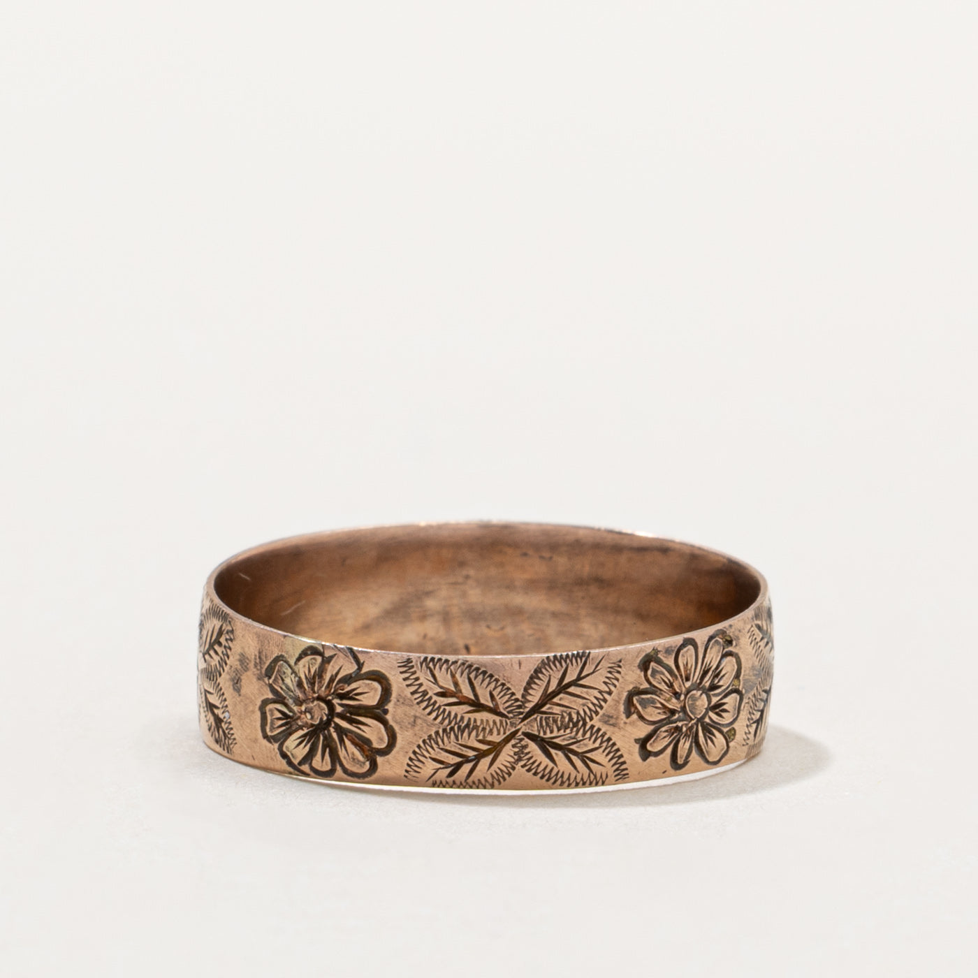 1937 Chester UK Floral Engraved Band | SZ 8