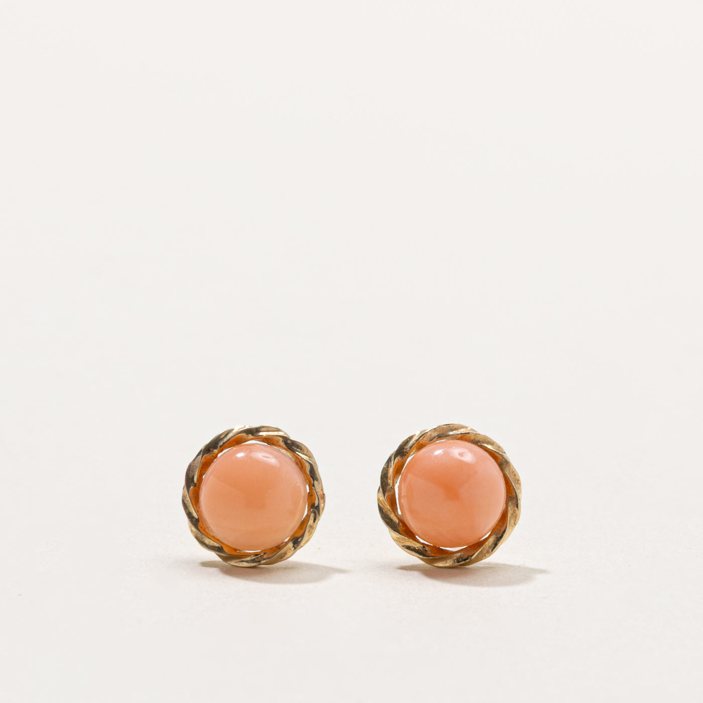 14k Coral Rope Stud Earrings | 2.0ctw