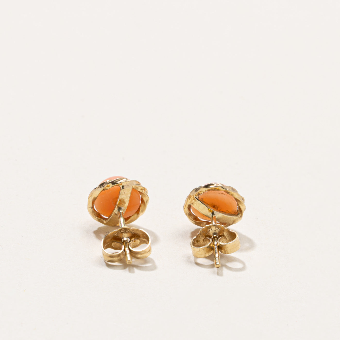 14k Coral Rope Stud Earrings | 2.0ctw