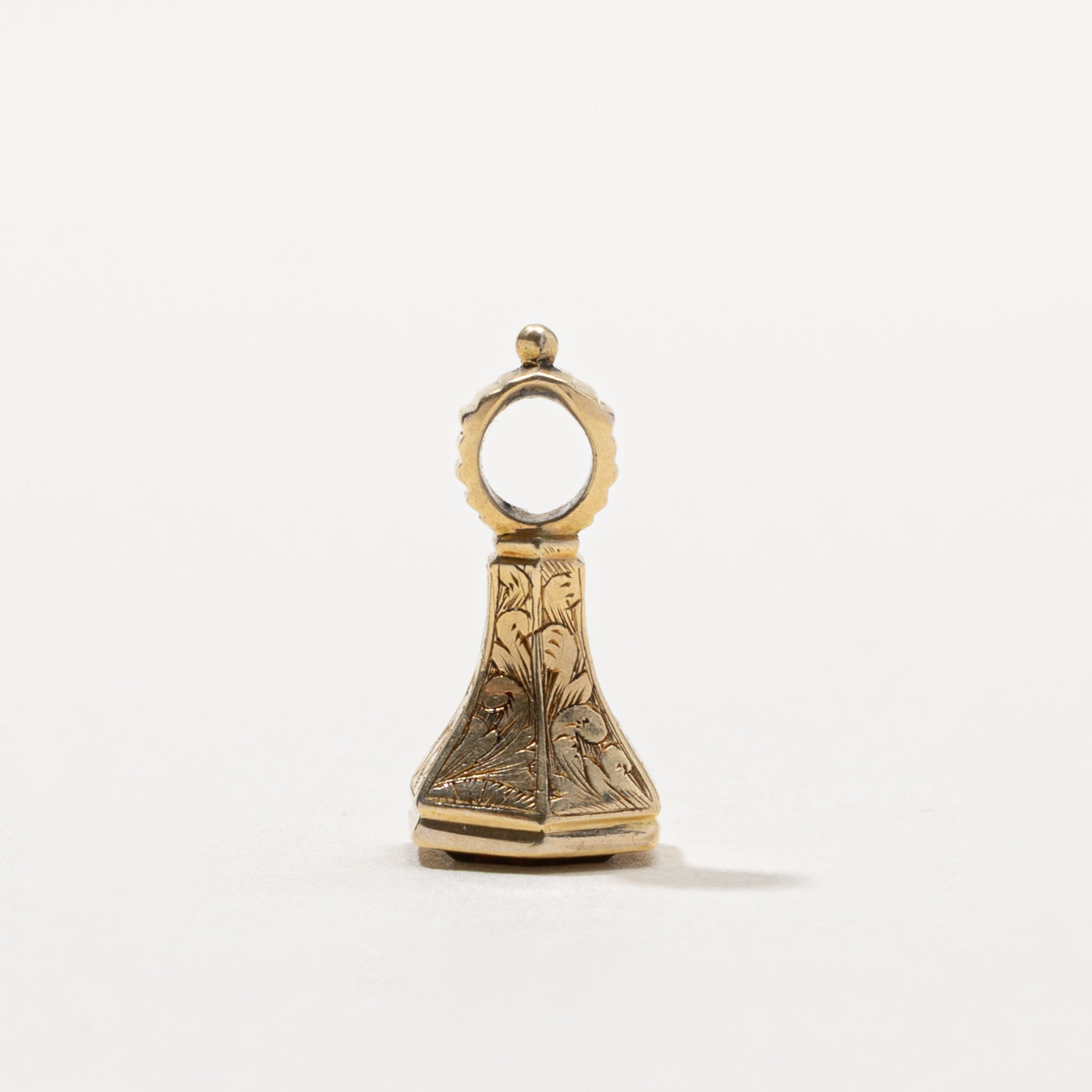 Antique Citrine Floral Engraved Seal Fob Pendant | 0.75ct