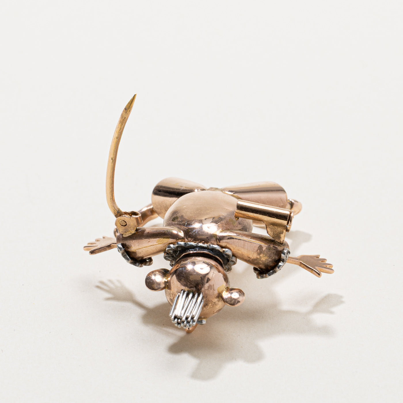 Ruby & Rose Cut Diamond Clown Brooch | 0.14ctw, 0.20ctw