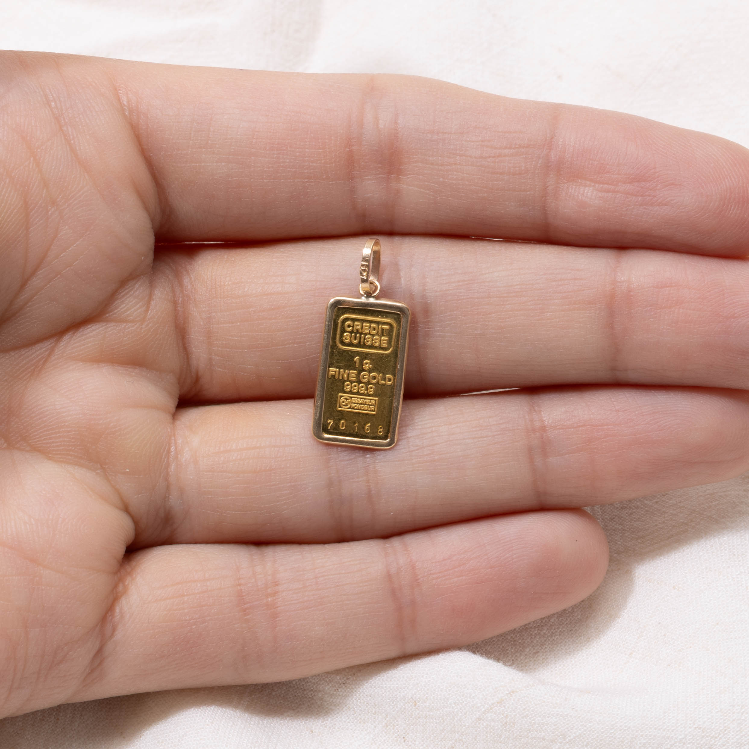 24k Credit Suisse Gold Bar Charm