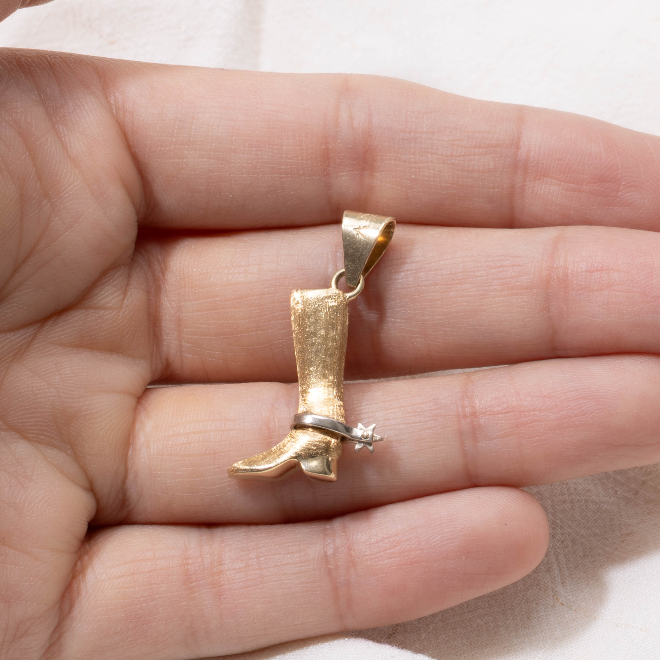 14k Cowboy Boot Pendant
