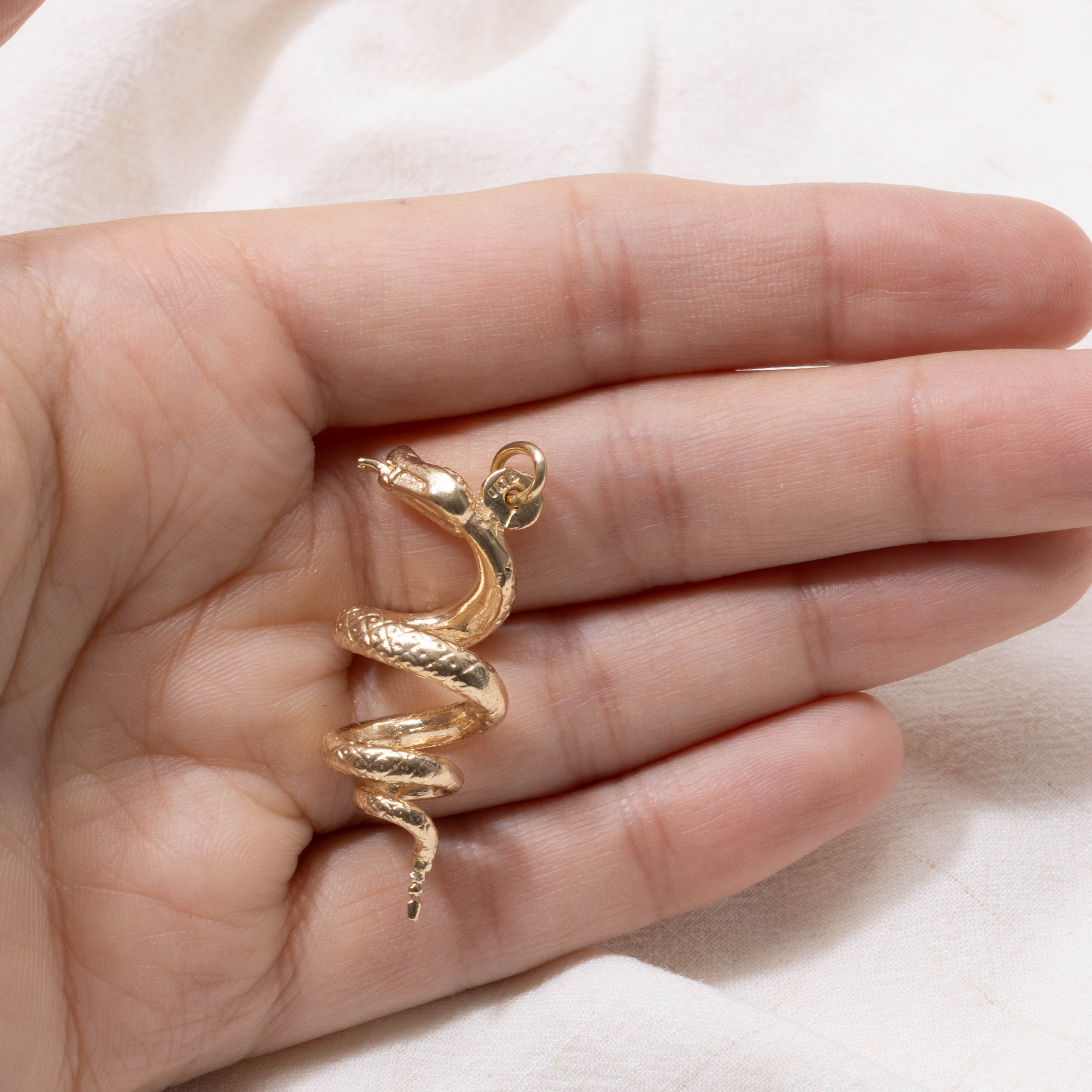 10k Yellow Gold Snake Charm