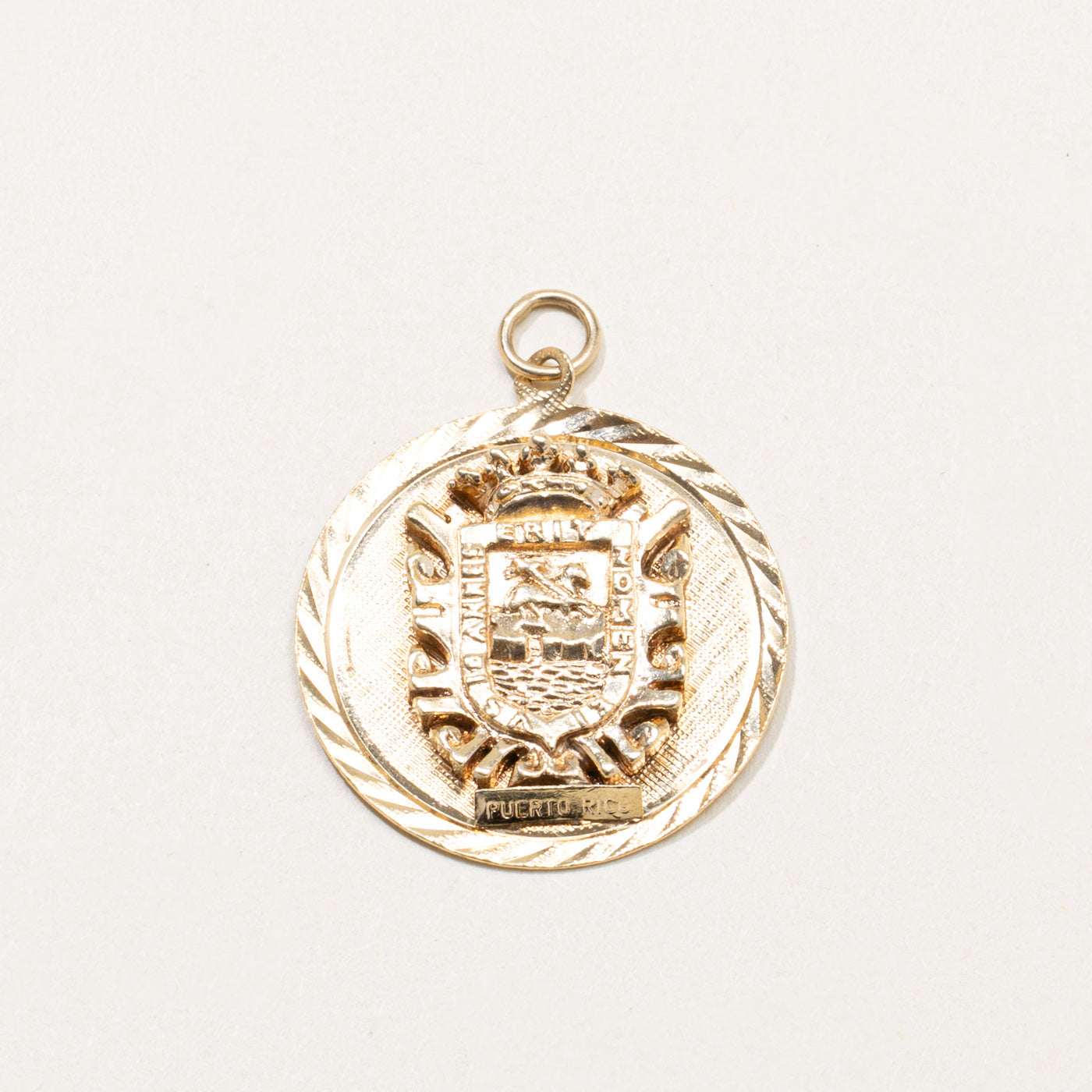 14k Puerto Rican Coat of Arm Pendant