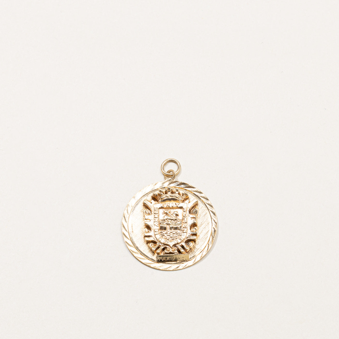 14k Puerto Rican Coat of Arm Pendant