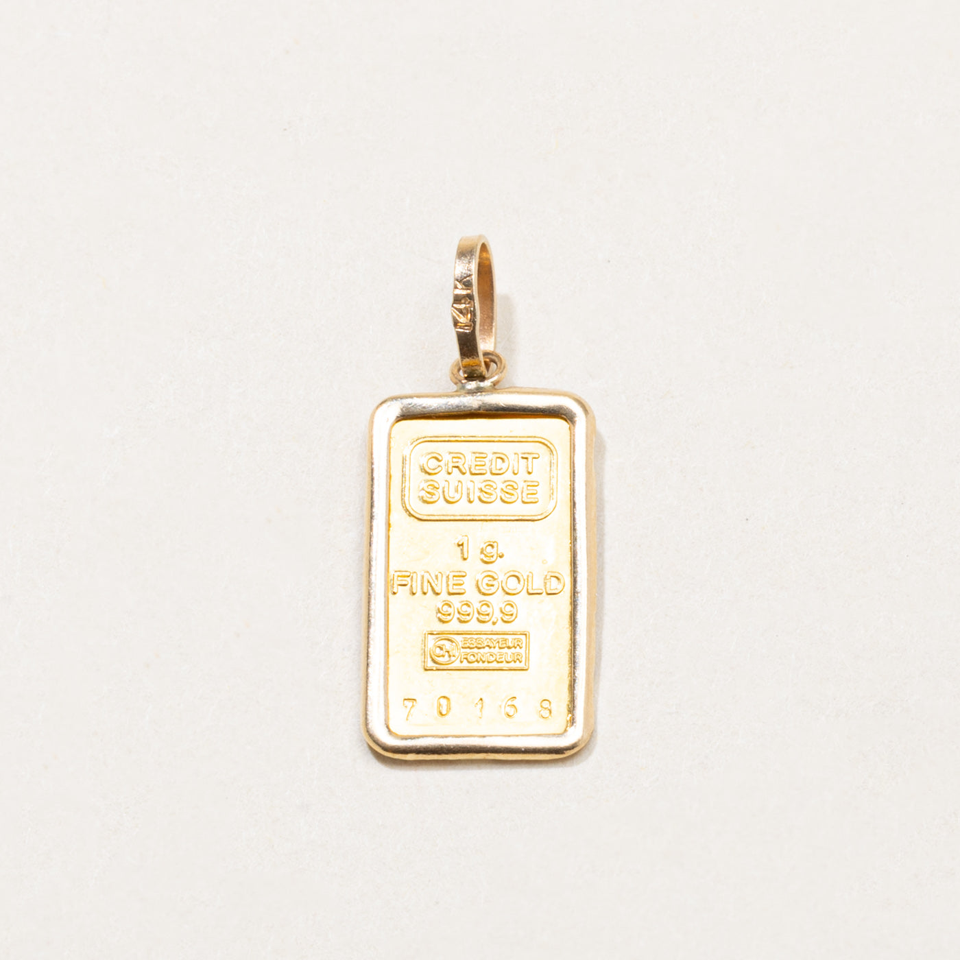 24k Credit Suisse Gold Bar Charm