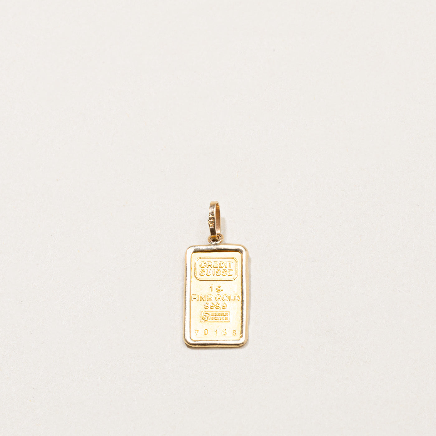 24k Credit Suisse Gold Bar Charm