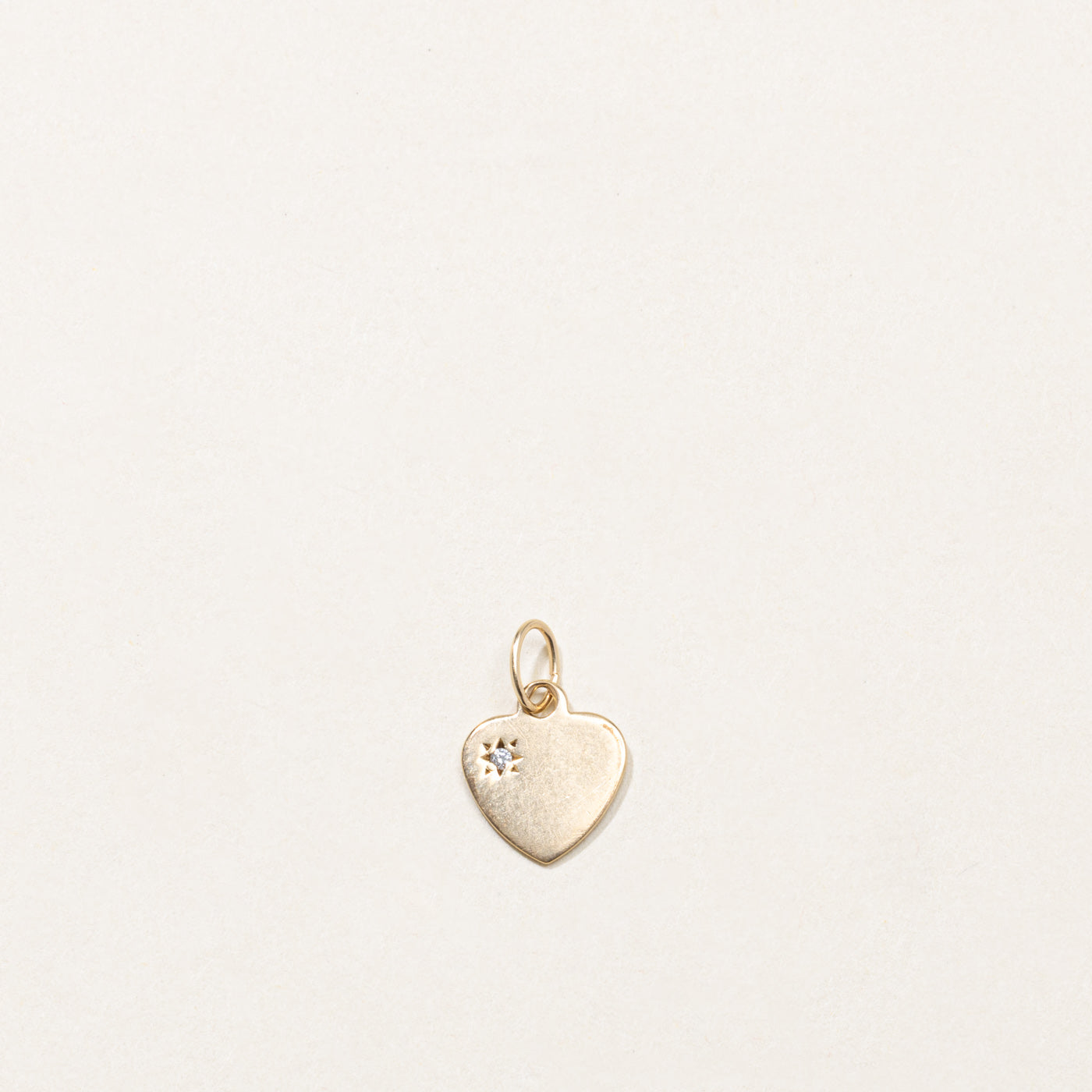 10k Star Set Diamond Heart Charm