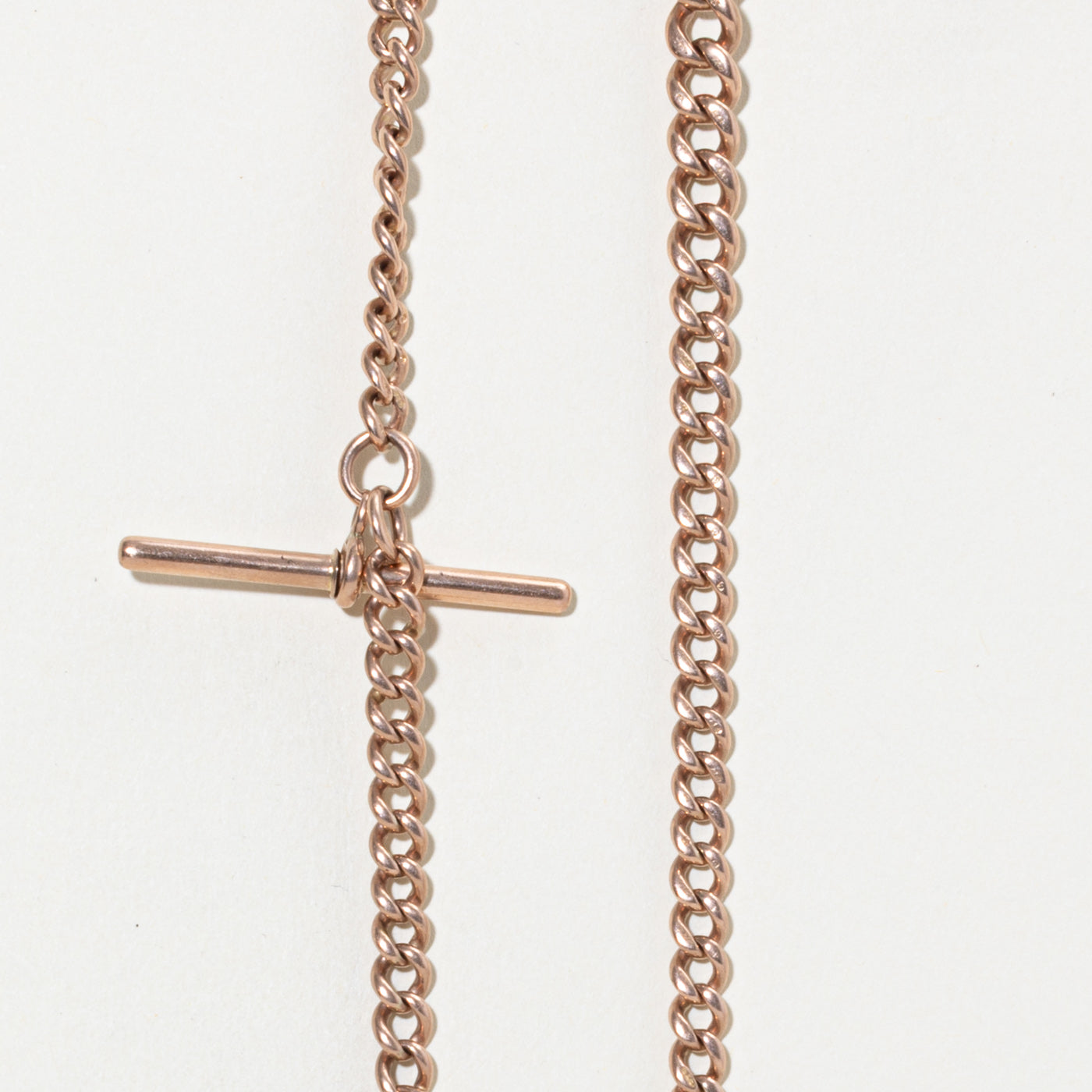 1910 Birmingham 9k Engraved Crest Watch Chain | 16"