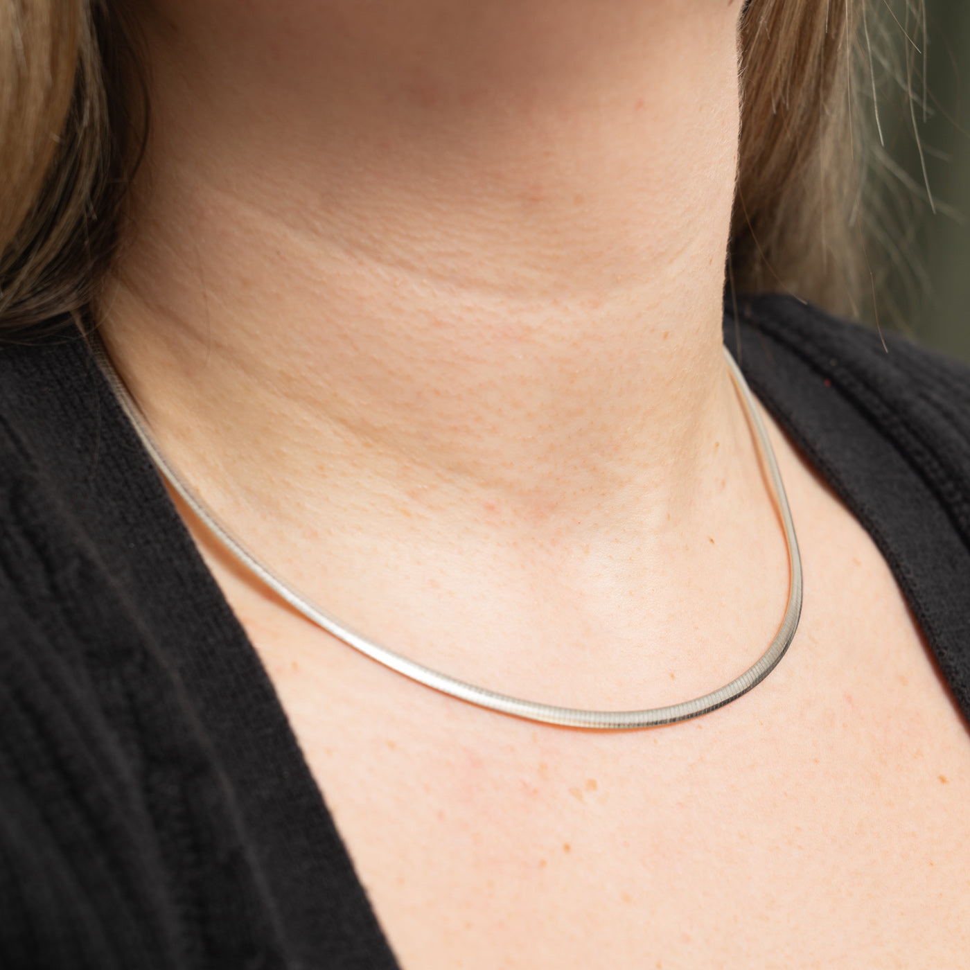 10k White Gold Omega Chain | 3mm | 18"